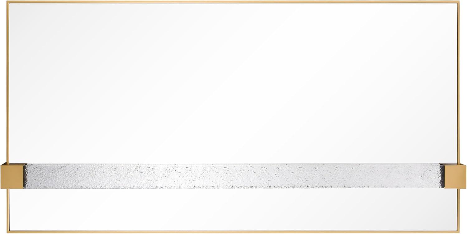 Empire Art Direct "Gleaming Horizon Wall Mirror" 40"x80" with Textured Acrylic Embellished, on Gold Iron Frame