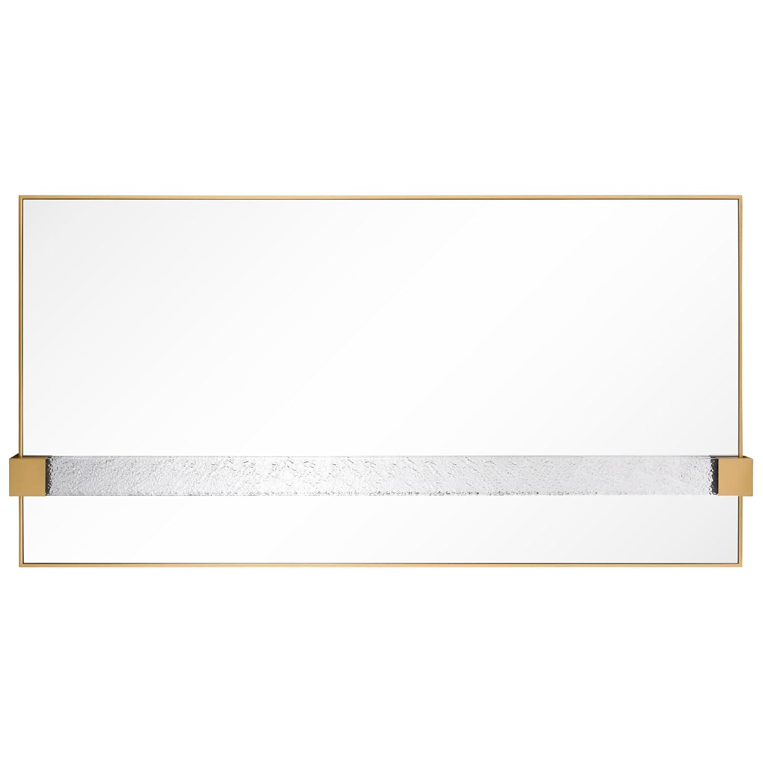 Empire Art Direct "Gleaming Horizon Wall Mirror" 40"x80" with Textured Acrylic Embellished, on Gold Iron Frame
