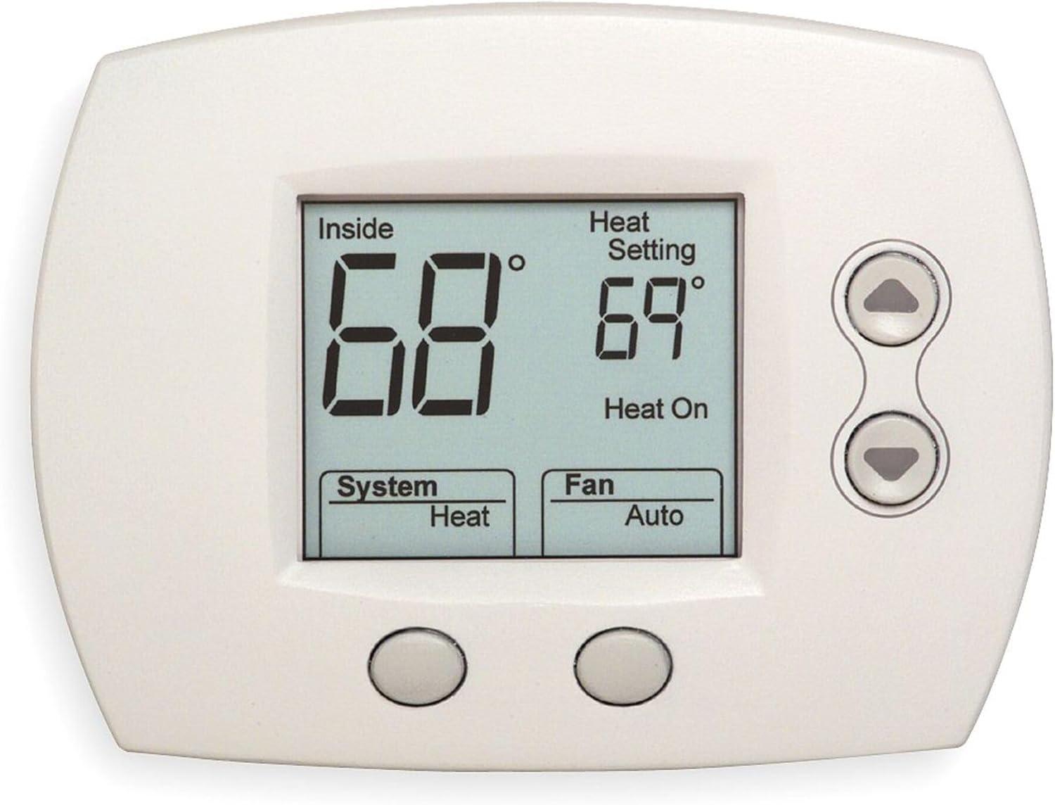 White Digital Programmable Thermostat with Push Button Controls