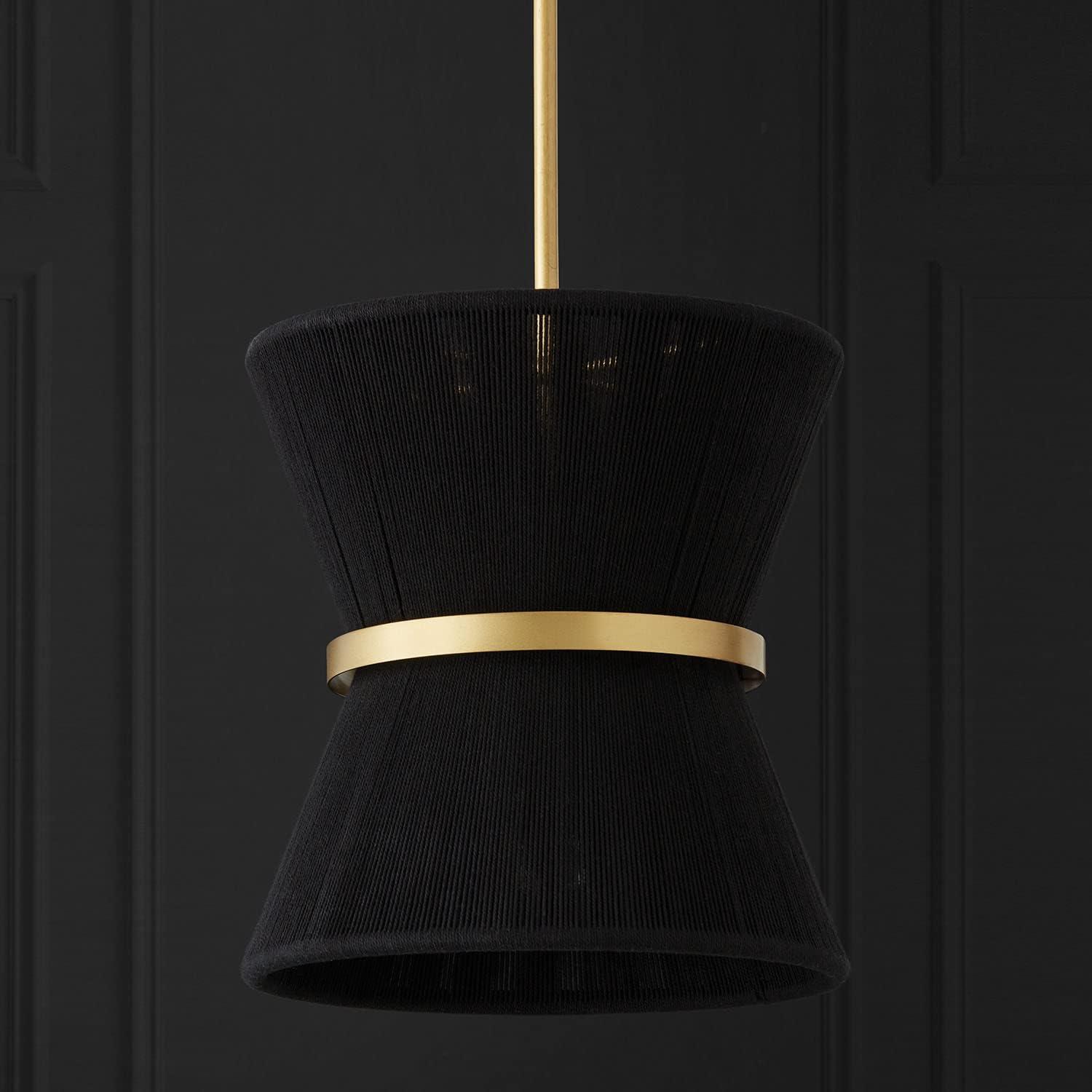 Capital Lighting - Cecilia - 1 Light Pendant-Black Rope/Patinaed Brass Finish