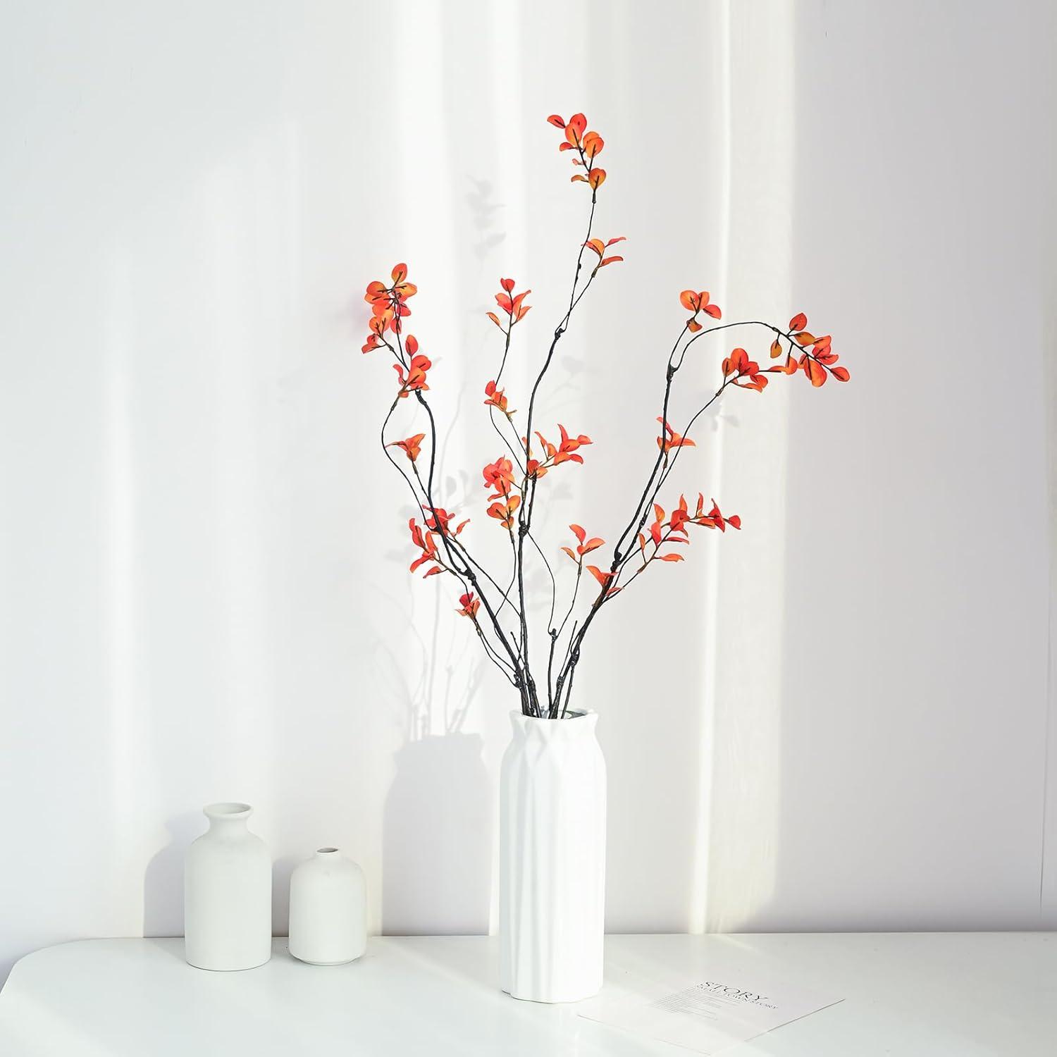 3pcs Artificial Ficus Branches - Lifelike Greenery for Vase | Faux Eucalyptus Banyan Twig Plants for Home, Wedding & Office Decor -