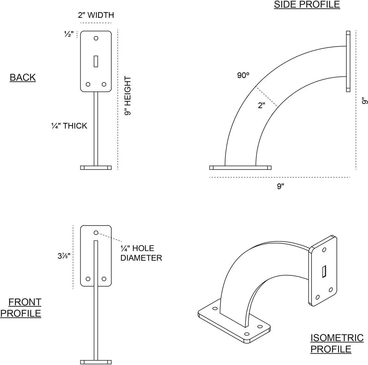 Bradford H 2'' W D Metal Bracket/Corbel