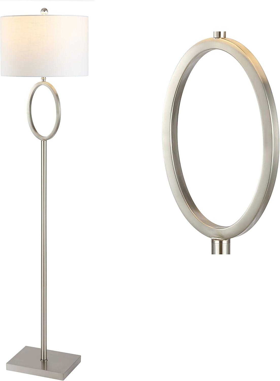 April 61" Metal Modern Contemporary LED Floor Lamp, Nickel