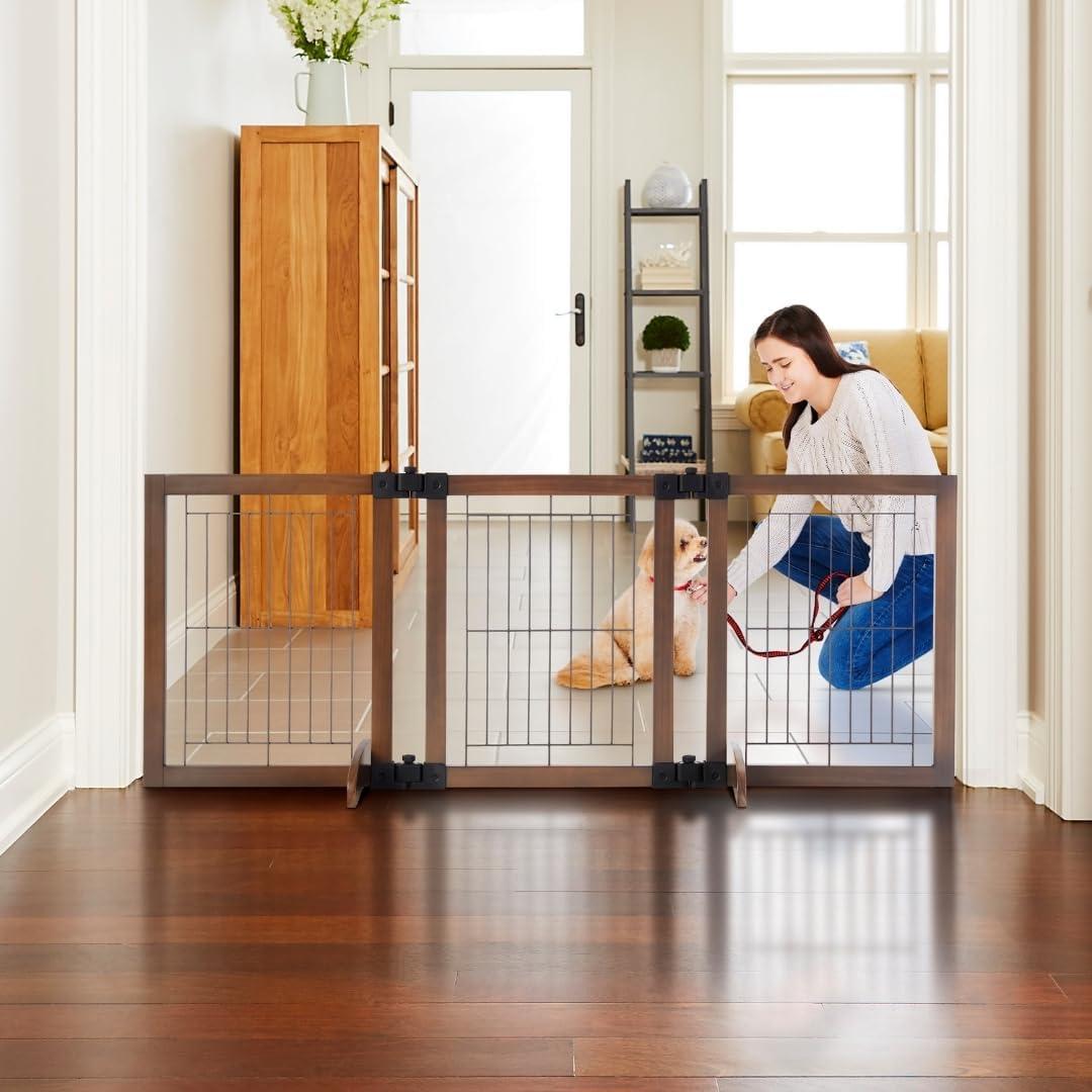 North States MyPet Extra-Wide Freestanding Versa-Lock Pet Gate, Expands to 72" Wide