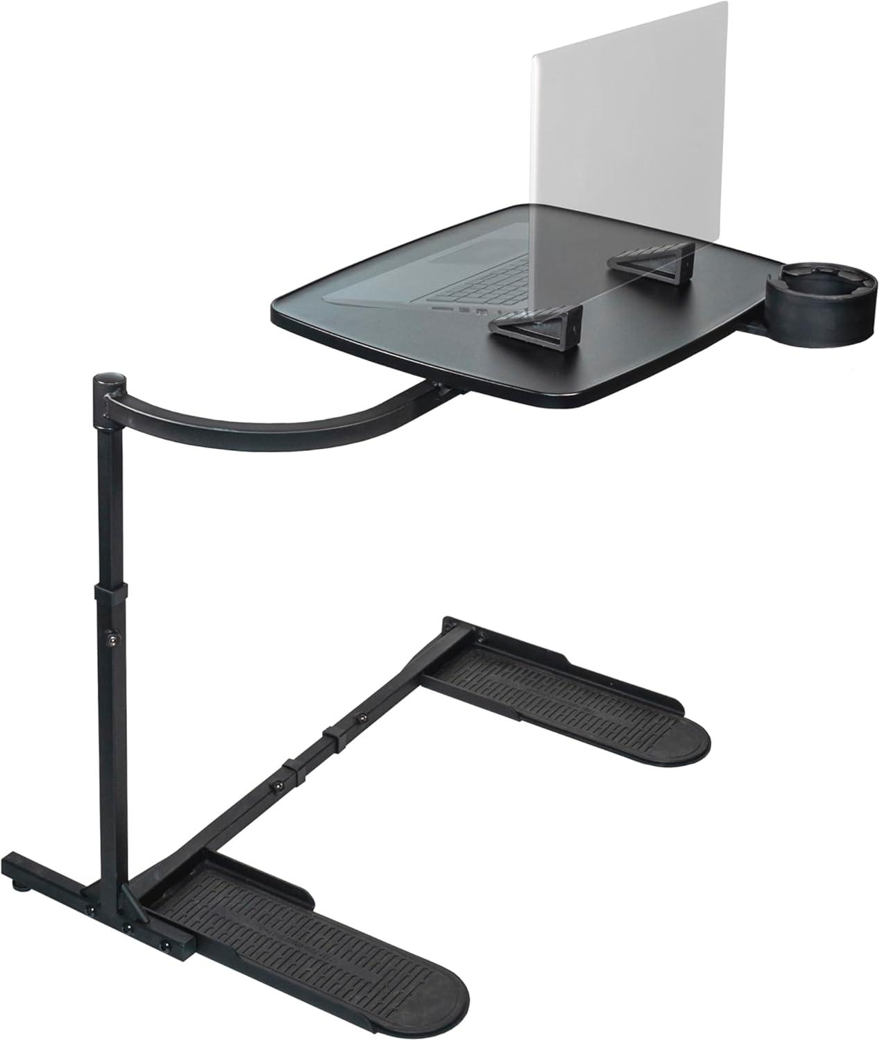 Stander Wonder Tray XL, Adjustable Swivel TV Tray Table, Large Laptop Stand, Couch Desk, Side Tables & Gaming Desk with Cup Holder and Laptop Wedges, Black Base with Extra Large Black Tray