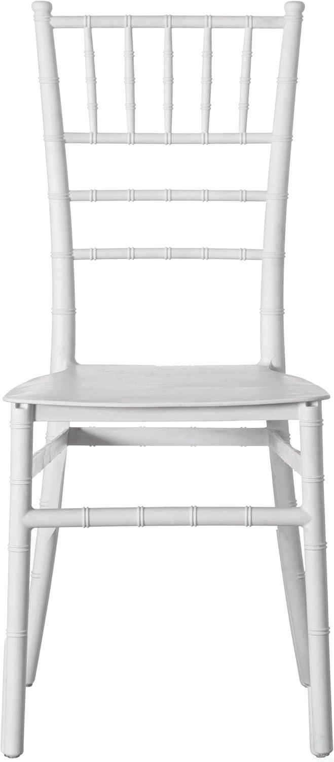 Fabulaxe Modern White Stackable Chiavari Dining Chair, Seating for Dining, Events and Weddings, Party Chair, White