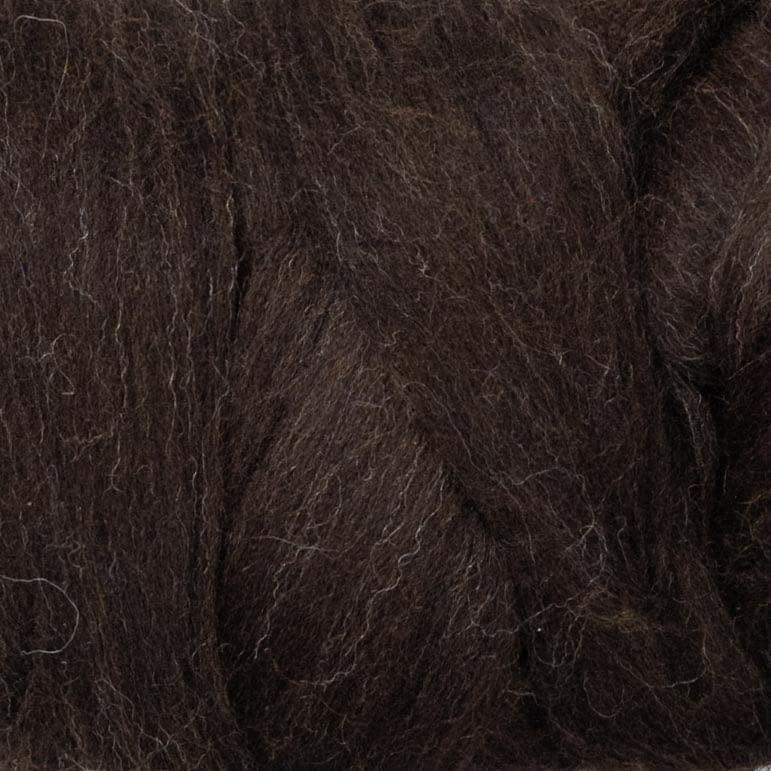 Natural Wool roving, 8 OZ. Best core Wool for Needle,Wet Felting, handcrafts and Spinning. Natural Colors Bulk Yarn un-Dyed. (Dark Chocolate, 8 oz)