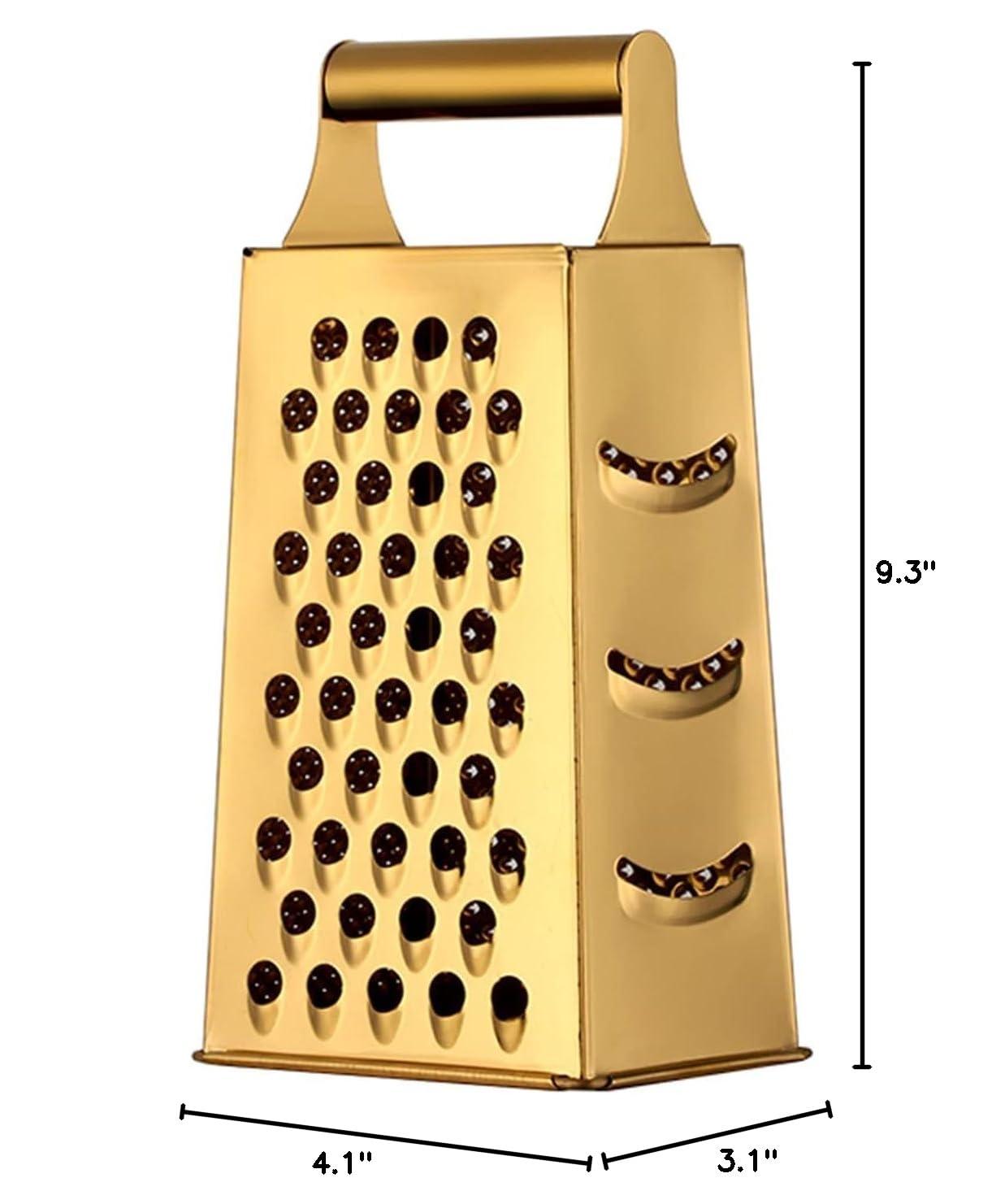 Multifunctional Stainless Steel Grater Slicer with Handle, Large 4 Sides Cutter for Ginger, Garlic, Cucumbers, Carrots, Cheese, Potato