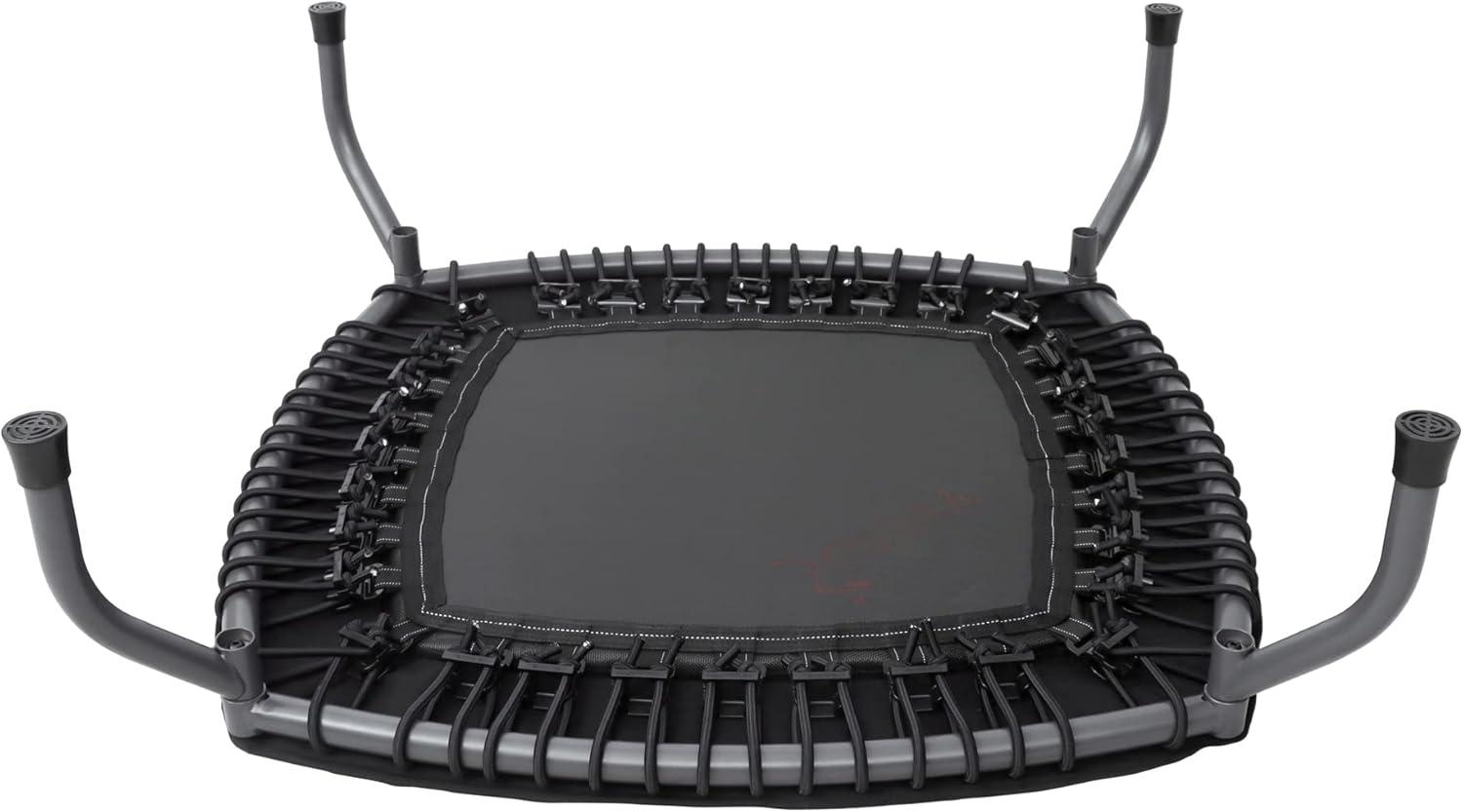 Sunny Health & Fitness Springless Mini Fitness Trampoline – Premium Adjustable Bungee-Style Indoor/Outdoor Exercise Rebounder for Quieter and Safer Workouts (36”) - SF-S021047