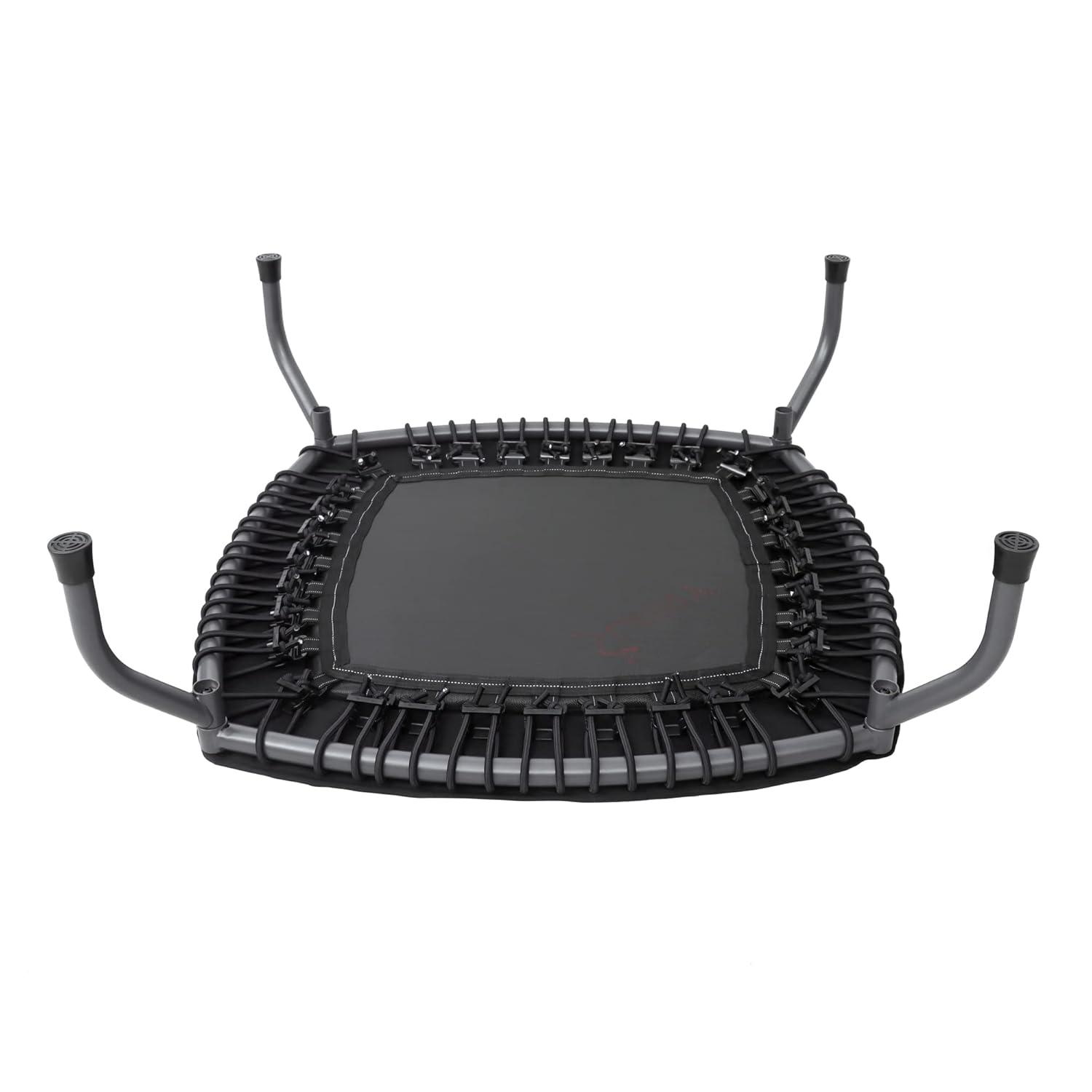 Sunny Health & Fitness Springless Mini Fitness Trampoline – Premium Adjustable Bungee-Style Indoor/Outdoor Exercise Rebounder for Quieter and Safer Workouts (36”) - SF-S021047