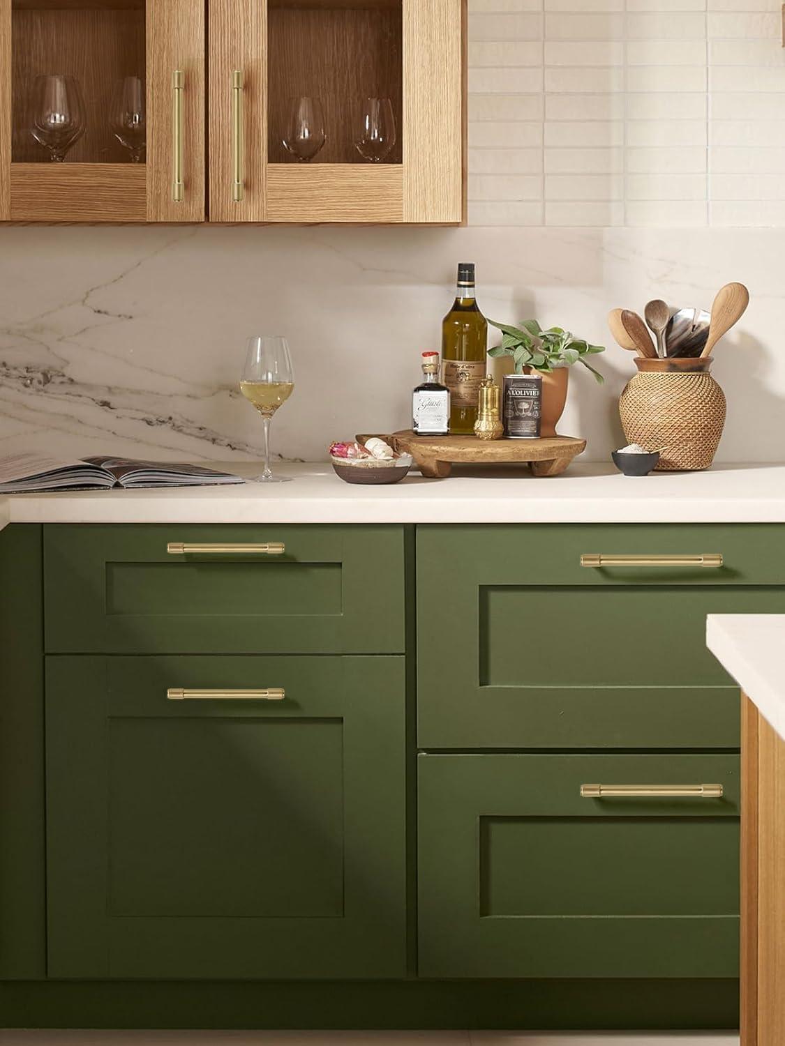 Piper Kitchen Handles, Solid Core Drawer Pulls for Cabinet Doors, 3-3/4" (96mm)