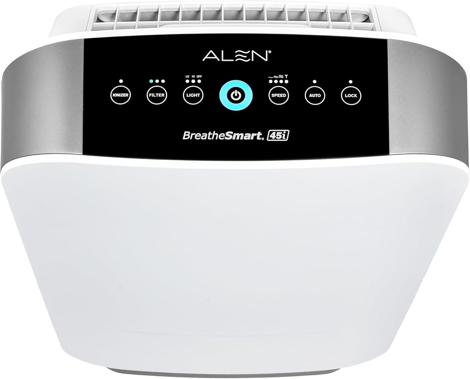 Alen BreatheSmart 45i 800 SqFt Air Purifier with Fresh HEPA Filter - White