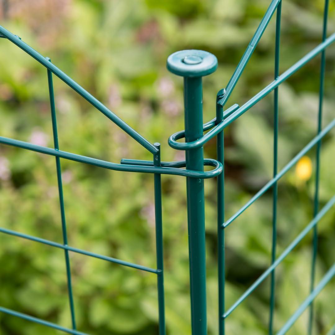 6-Panel Green Iron Garden Fence with Gate