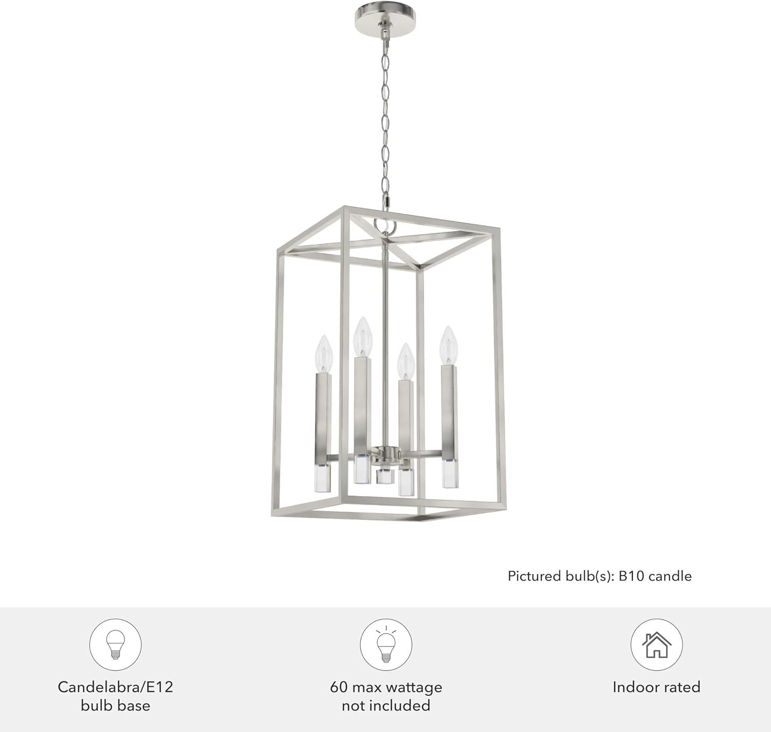 Sunjai 13'' Brushed Nickel & Crystal LED Pendant Light