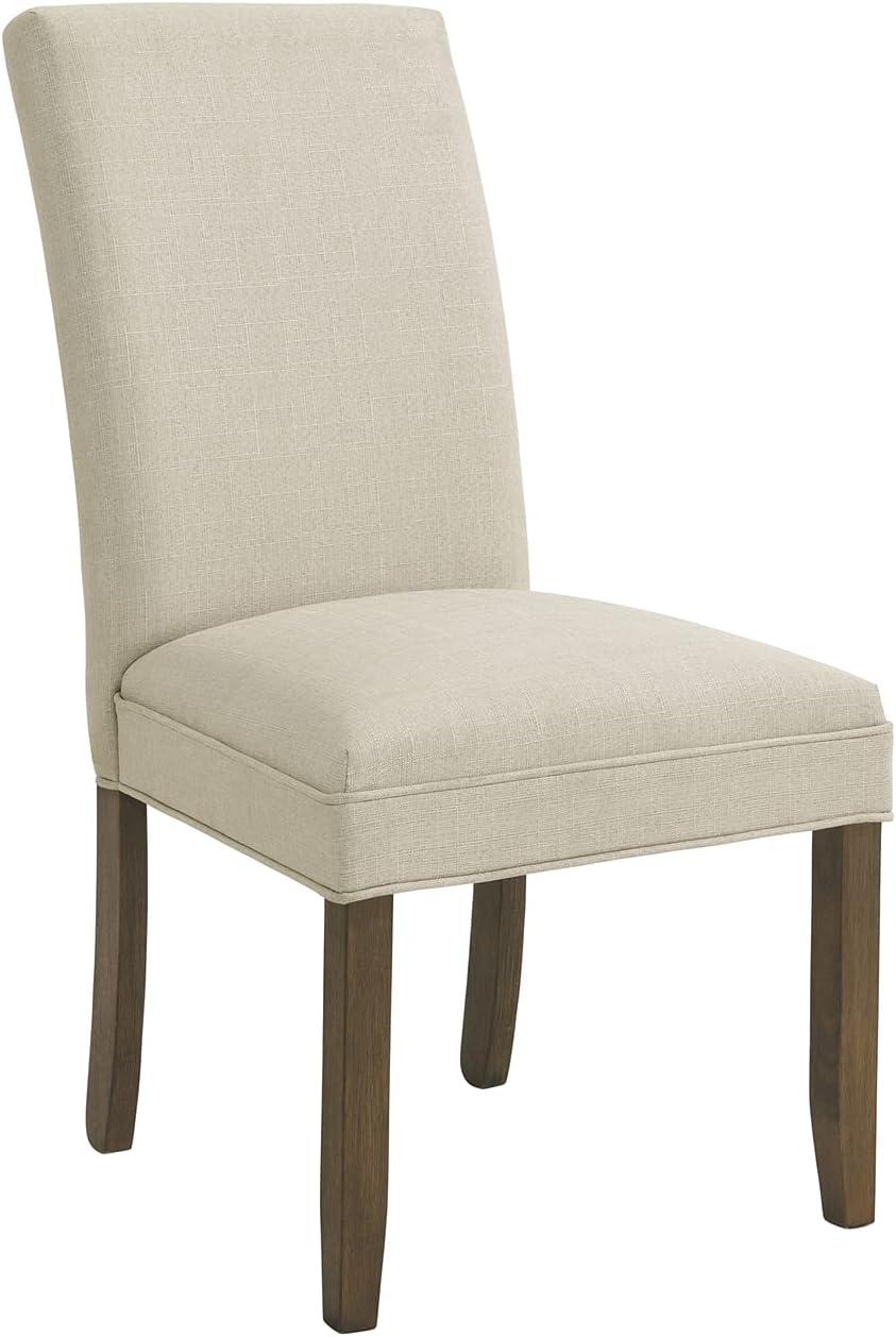 Elegant Cream Upholstered Parsons Side Chair Set in High-Quality Wood