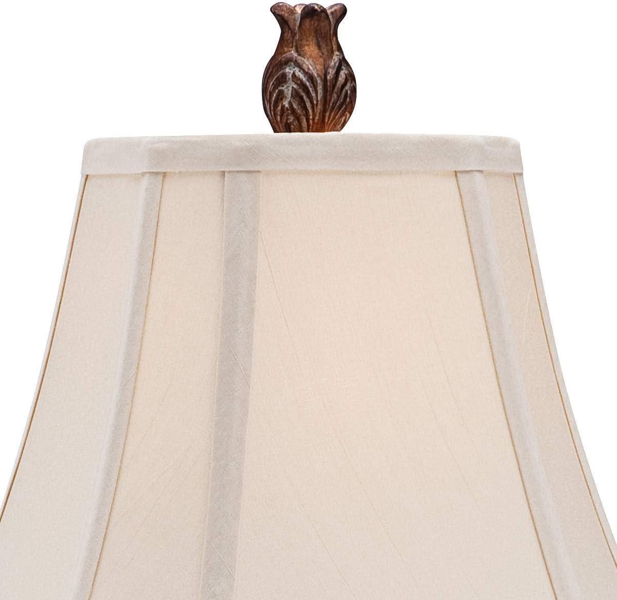 Regency Hill Thornewood 35 1/2" Tall Large Traditional End Table Lamp Brown Single Beige Shade Console Living Room Bedroom Bedside Nightstand House