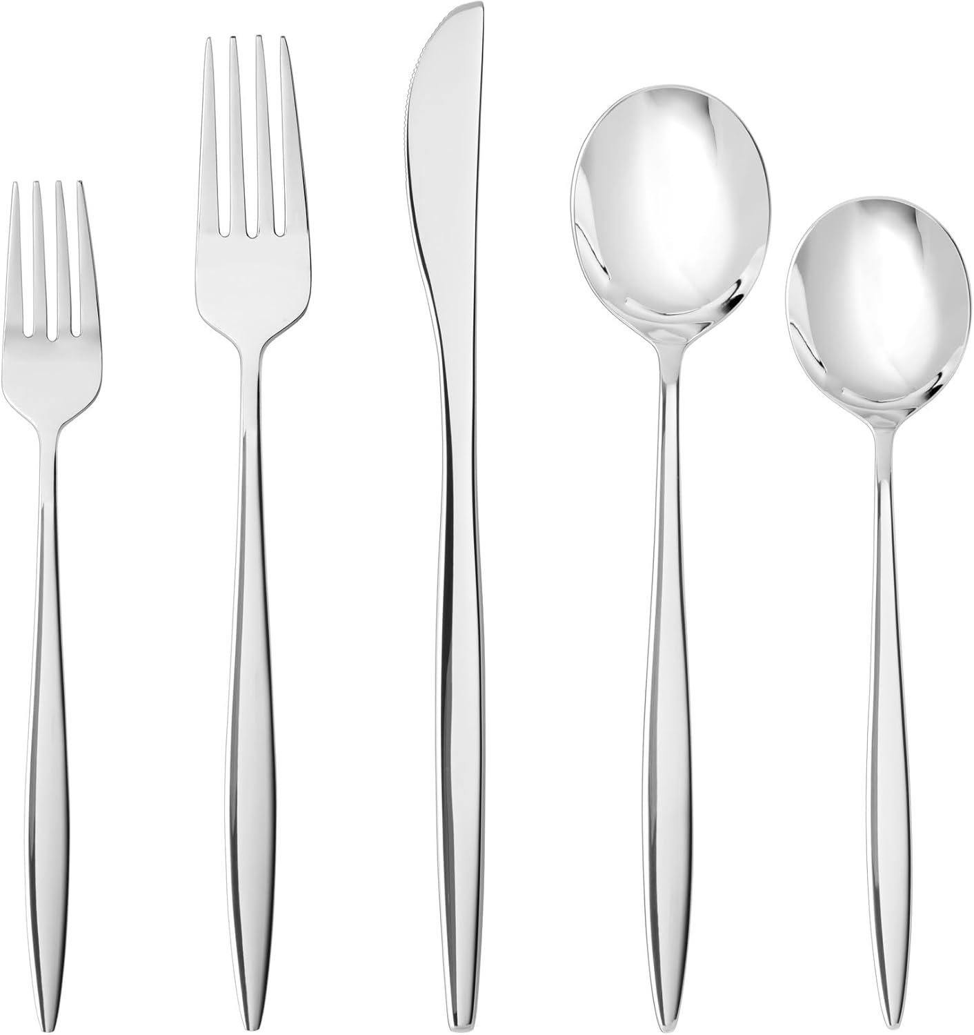 Fortessa Constantin 18/10 Stainless Steel 20 Piece Flatware Set (Service for 4), Silver