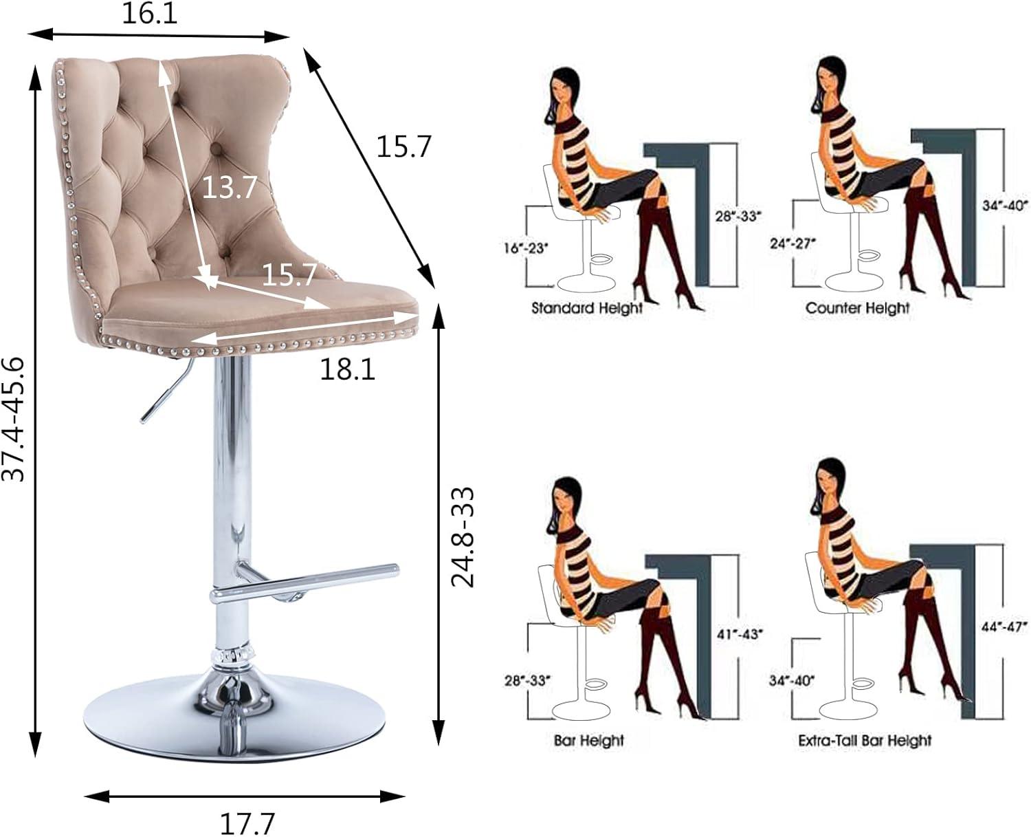 Julias Swivel Upholstered Adjustable Height Counter Stool (Set of 2)