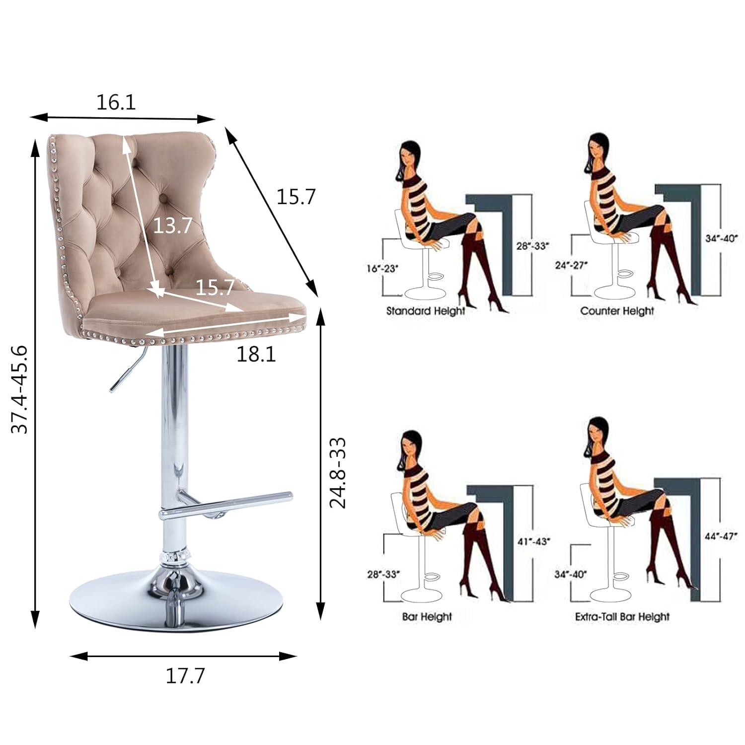 Julias Swivel Upholstered Adjustable Height Counter Stool (Set of 2)