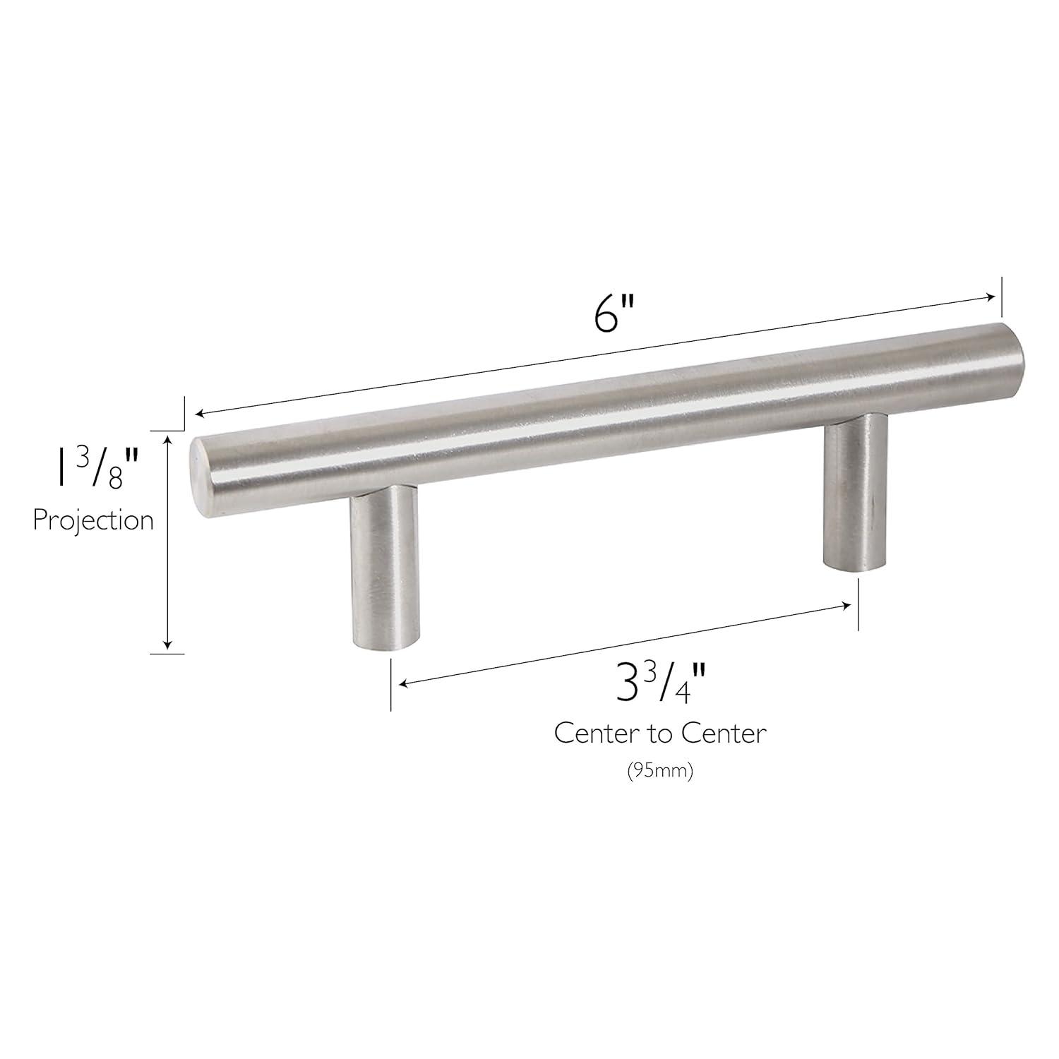 Design House 10-Pack Modern 6" Solid Center-to-Center Cabinet Pulls, Satin Nickel