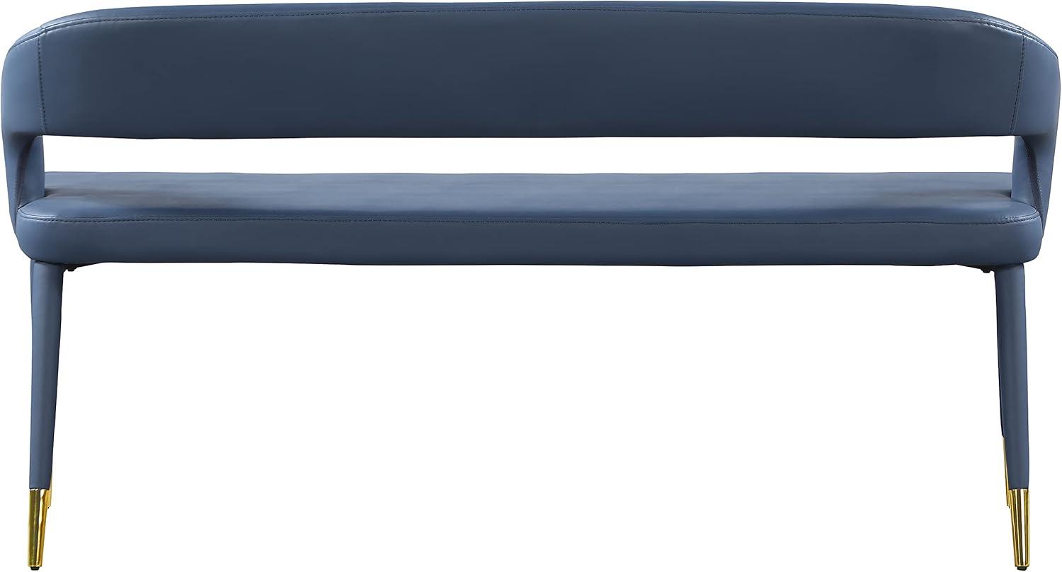 Meridian Furniture Destiny Navy Vegan Leather Bench