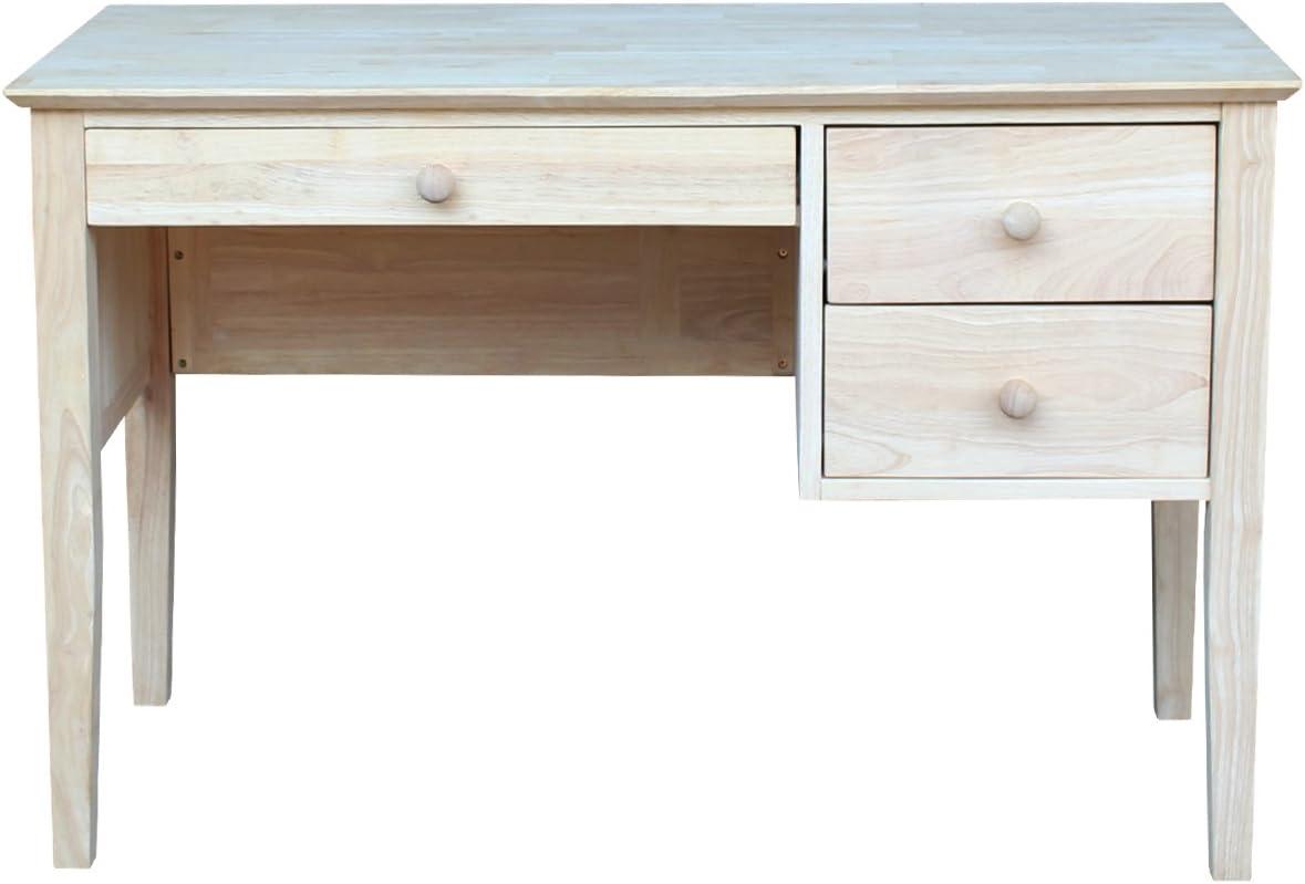 Computer Desk International Concepts: Unfinished Parawood, Brooklyn Style, Writing Desk with Drawer