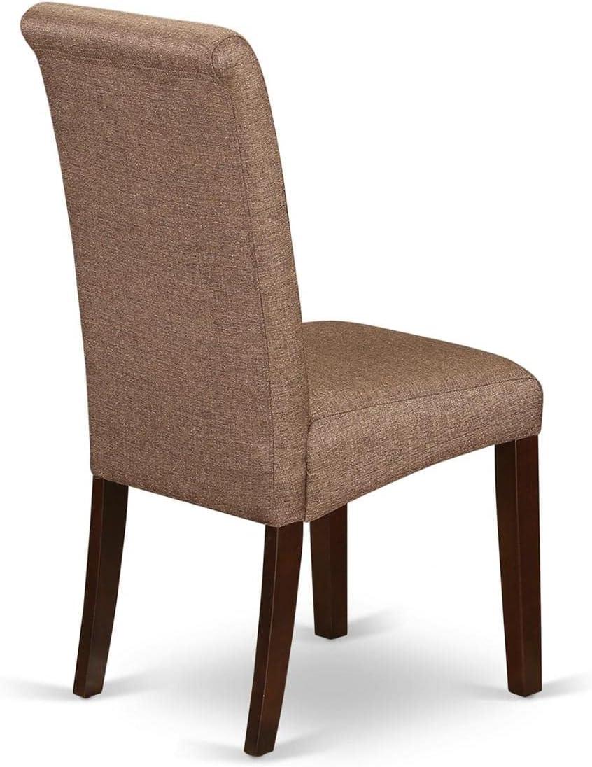 East West Furniture Barry 42" Wood Dining Chairs in Mahogany/Brown (Set of 2)