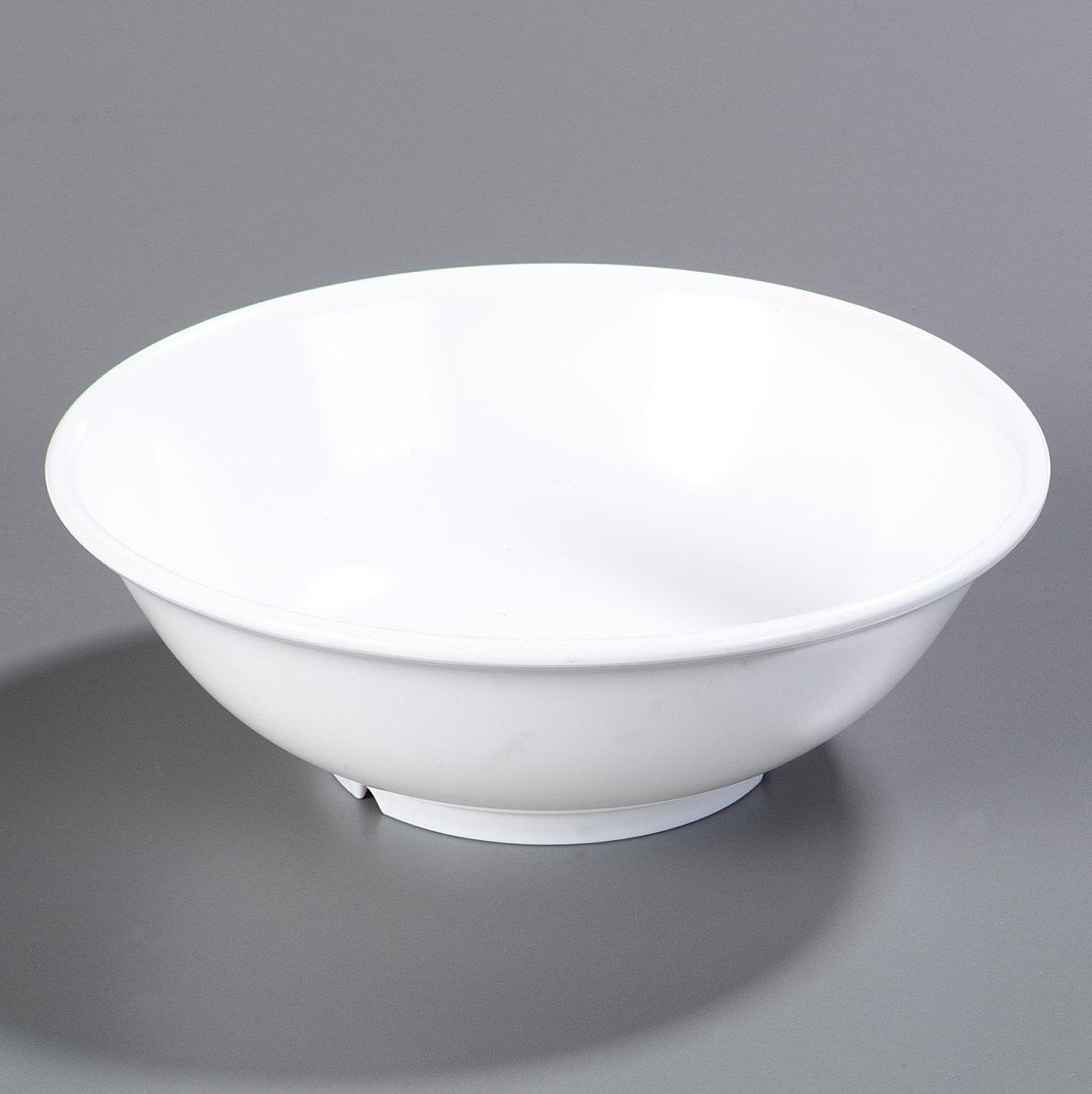 White Round Melamine Footed Serving Bowl, 36 Ounces