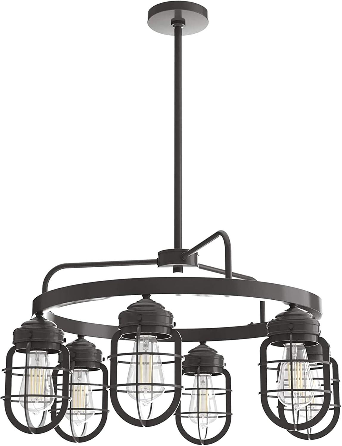 Starklake 6 - Light Unique / Statement Wagon Wheel Chandelier