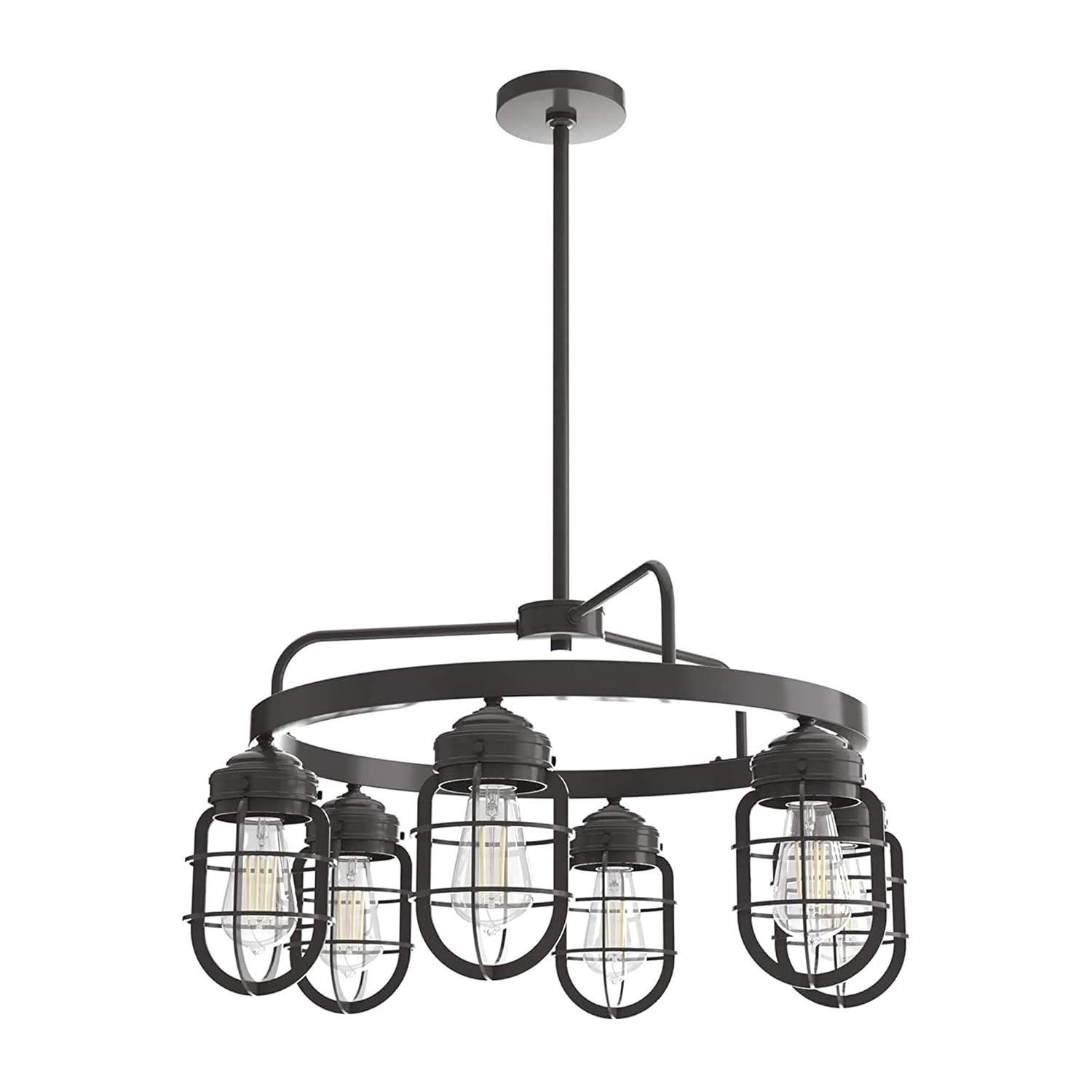 Starklake 6 - Light Unique / Statement Wagon Wheel Chandelier