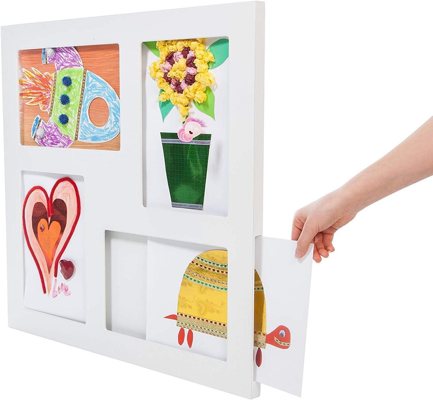 The Articulate Gallery 9x12 Quadruple Children's Art Frame, White