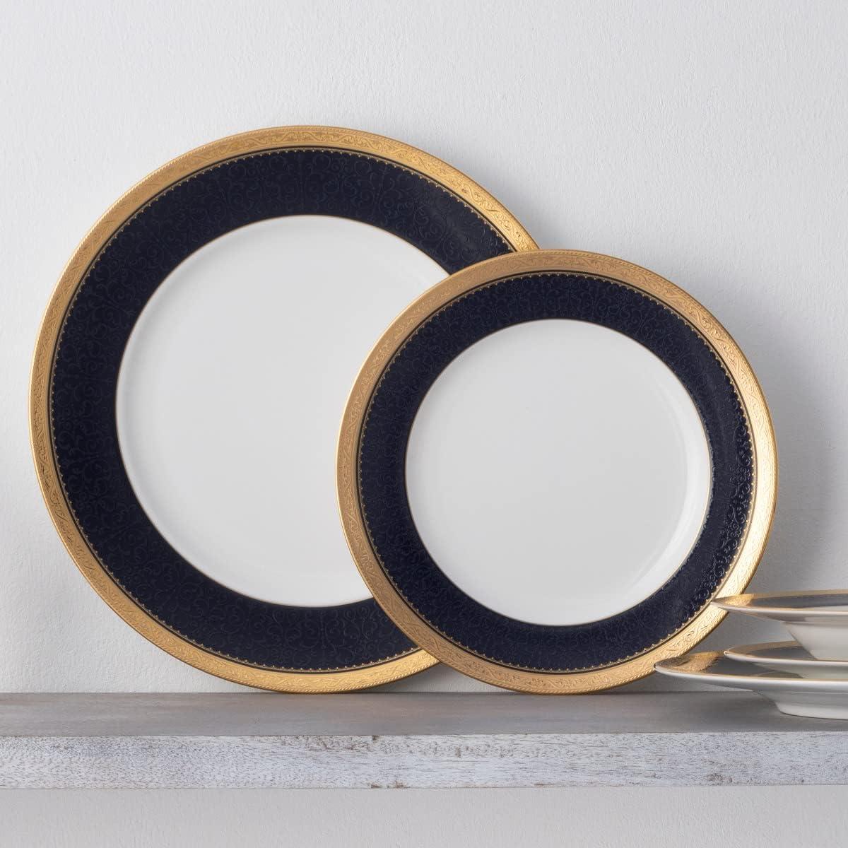 Noritake Odessa Cobalt Gold 12-Piece Dinnerware Set, Service for 4