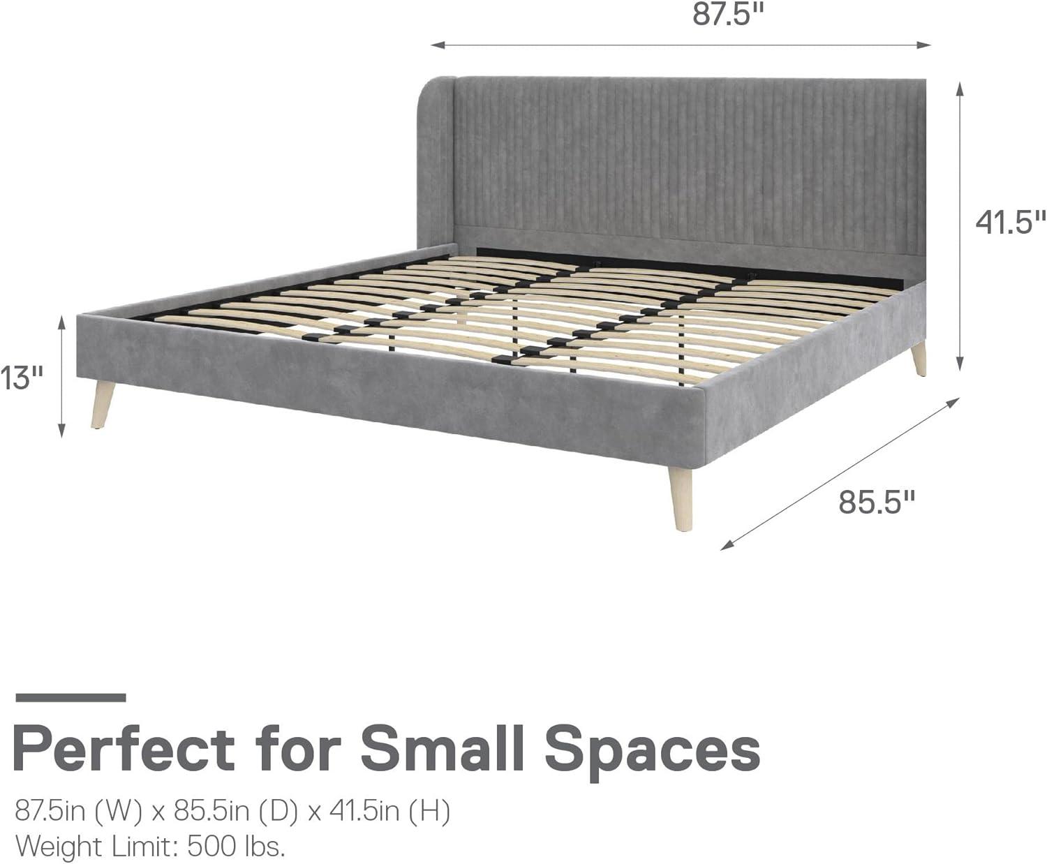 Novogratz Holly King Size Upholstered Platform Bed