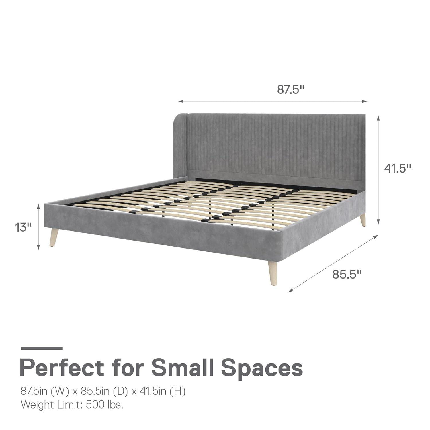 Novogratz Holly King Size Upholstered Platform Bed