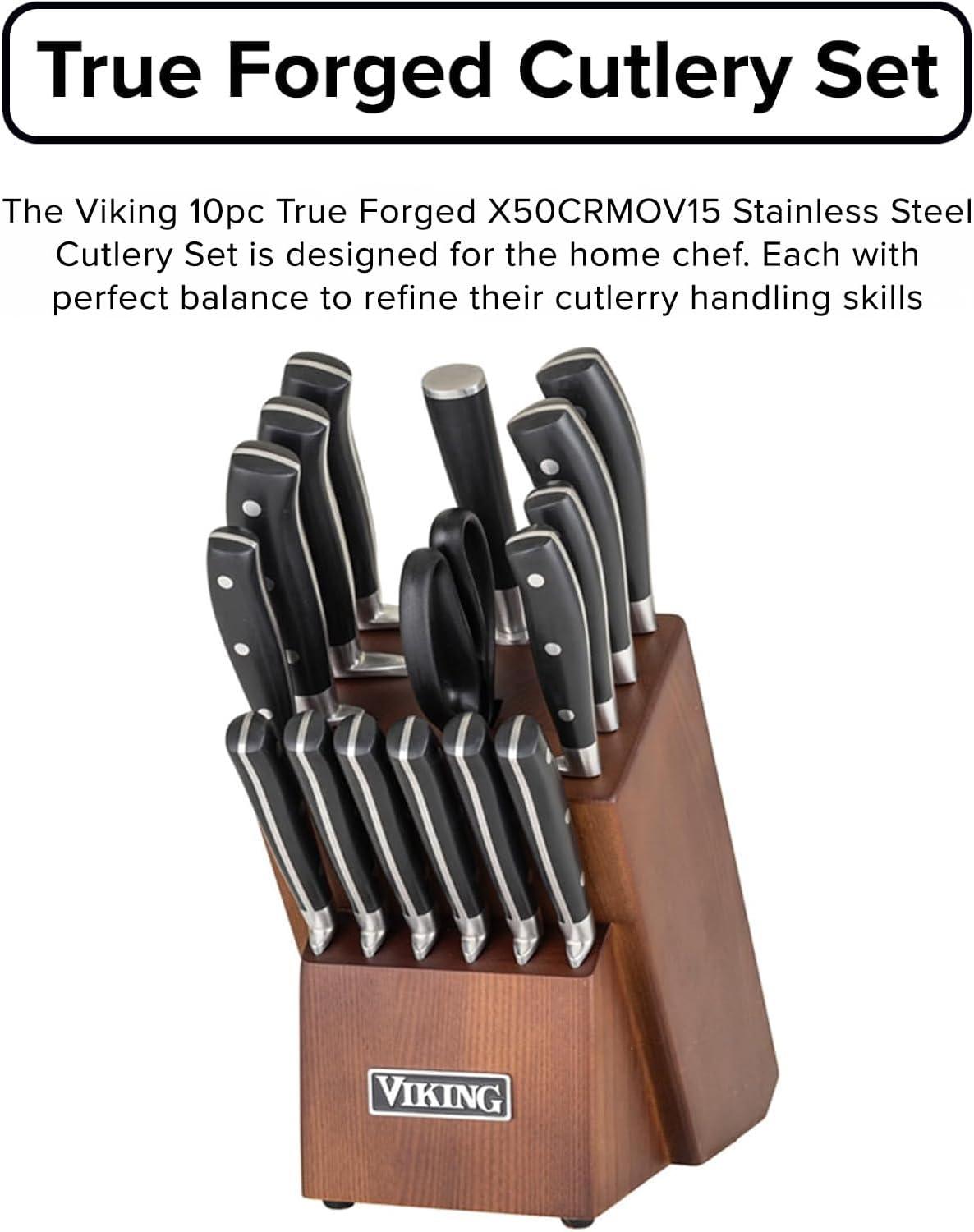 Viking 10pc True Forged German Steel Cutlery Set w/Block