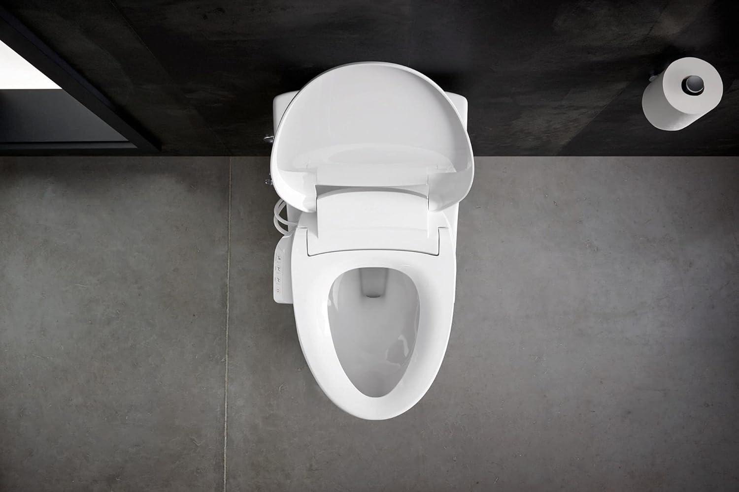 PureWash E525 Elongated Warm Water Bidet Toilet Seat, Electric Bidets for Existing Toilets