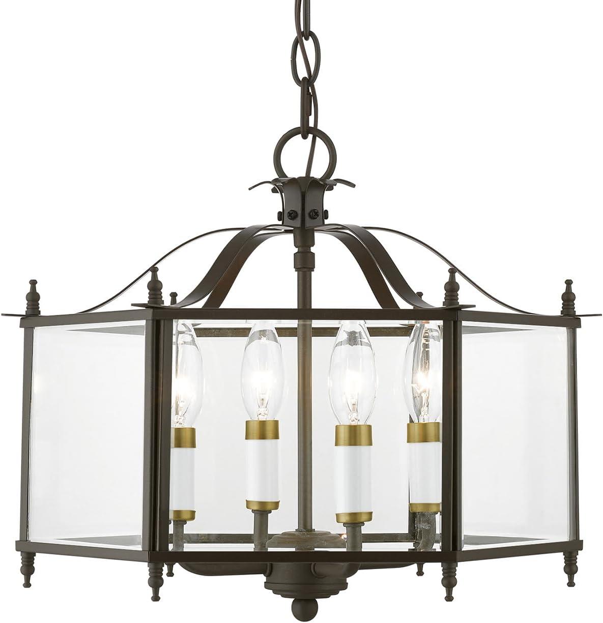 Livex Lighting Livingston 4 - Light Pendant in  English Bronze/Antique Brass