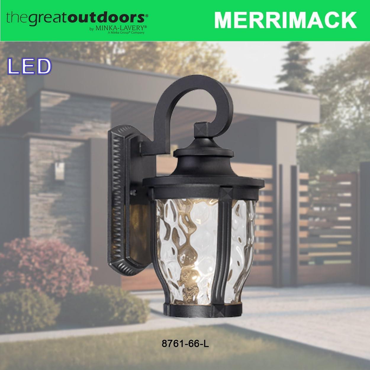 Minka Lavery Rustic Outdoor Wall Light Fixture Black LED 12 1/4" Clear Hammered Glass for Post Exterior Barn Deck Porch Yard Patio