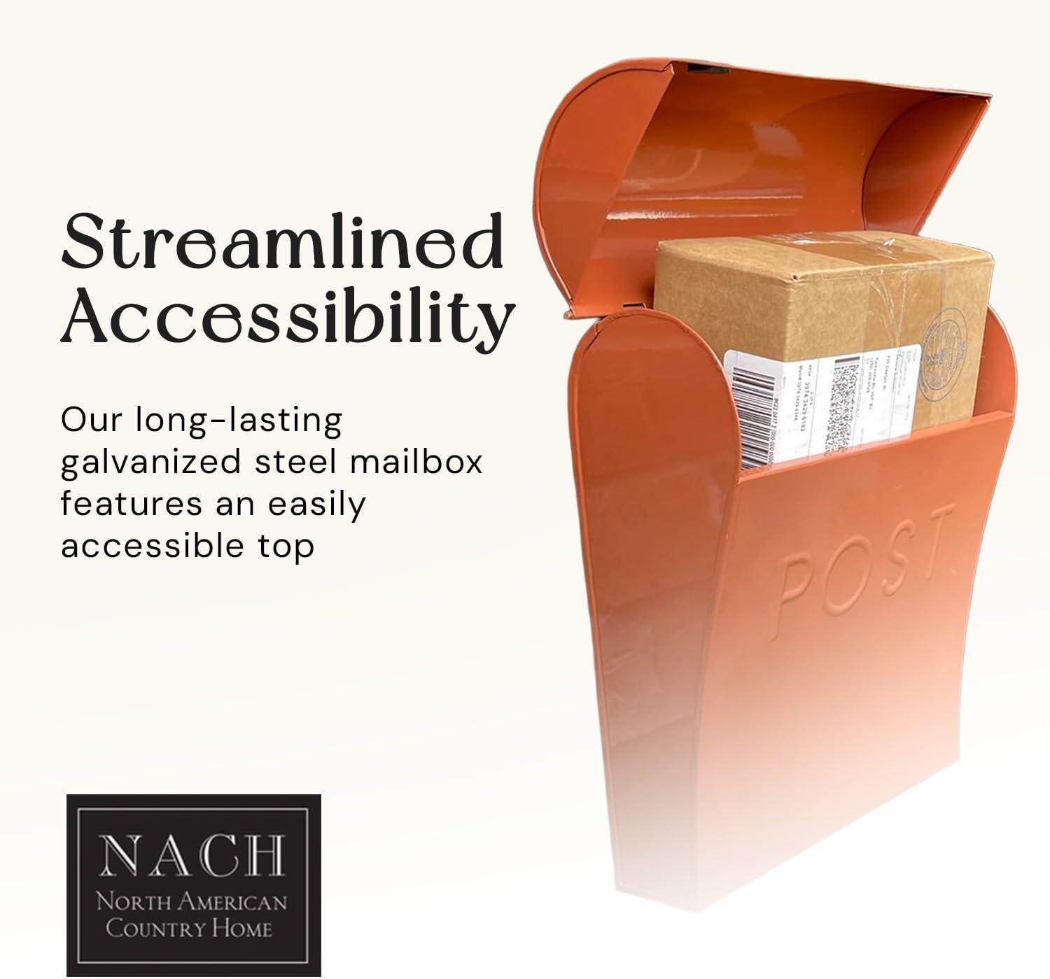 NACH Vicki Euro Farmhouse Max Water and Rust Protection Post Wall Mounted Mailbox