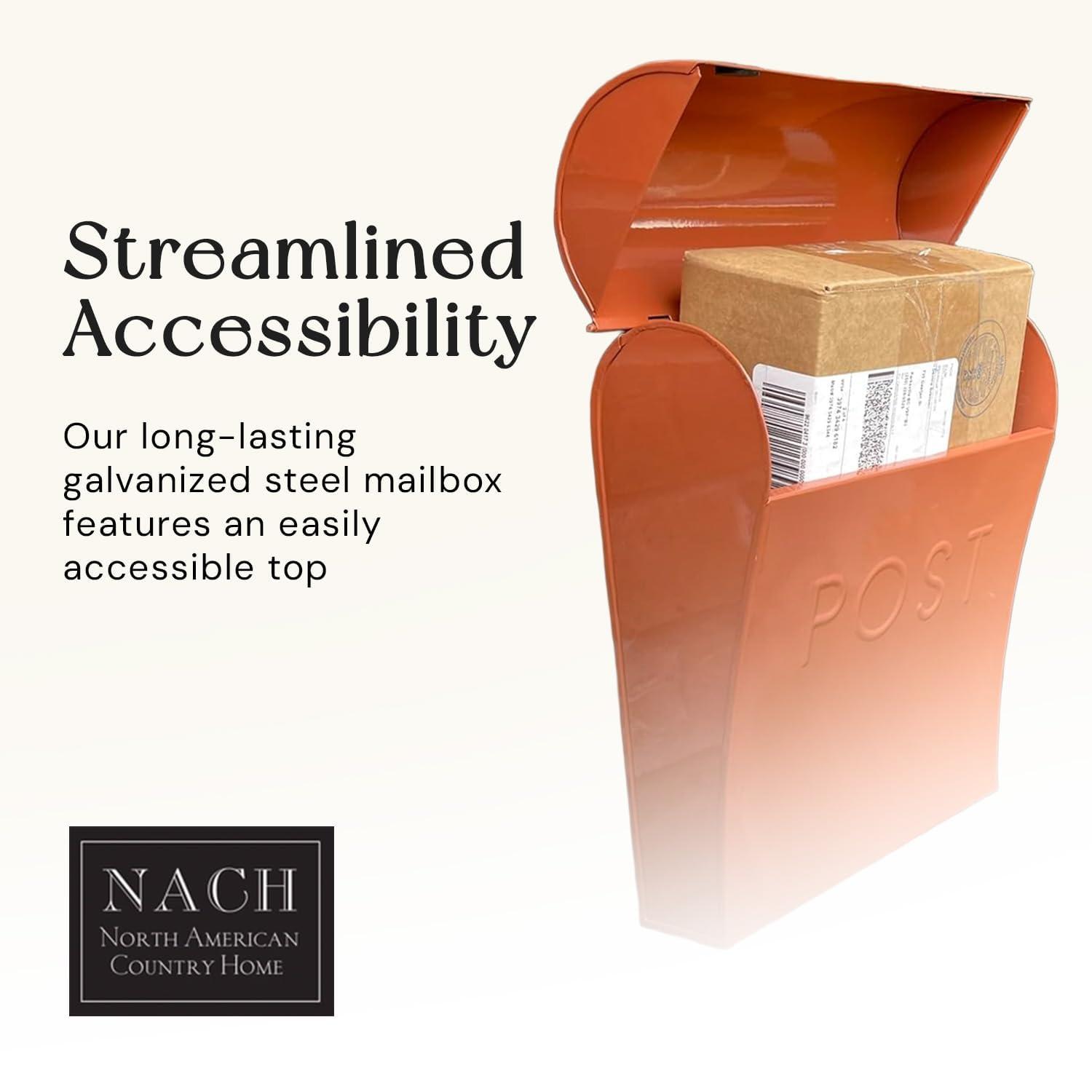 NACH Vicki Euro Farmhouse Max Water and Rust Protection Post Wall Mounted Mailbox