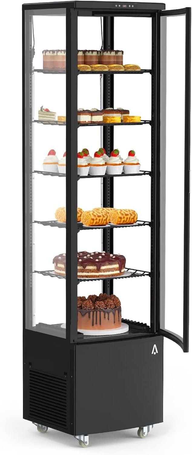 Black 10.52 Cu.Ft Commercial Display Refrigerator with Adjustable Shelves