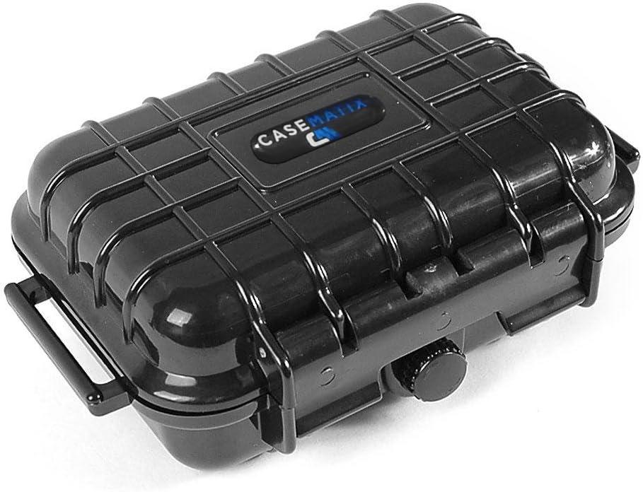 CASEMATIX 5.75" Waterproof Small Hard Case with Customizable Foam for Portable Electronics, Tools and Accessories - Hard Shell Small Plastic Case with Pre-Diced Travel Case Foam Interior