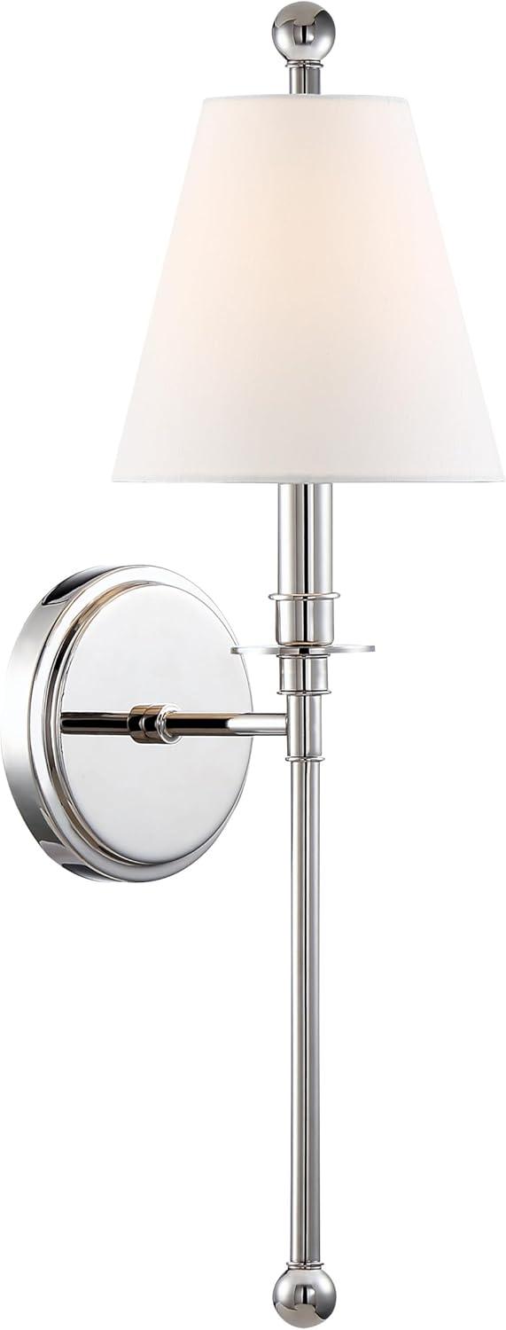 RIV-382-PN-Crystorama Lighting-Riverdale 1-Light Wall Sconce in Traditional Style including 2 Stem Styles - 6 Inches Wide by 14.5 Inches High-Polished