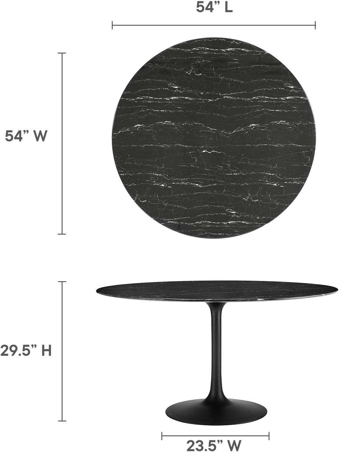 Modway Lippa Oval Artificial Marble Dining Table