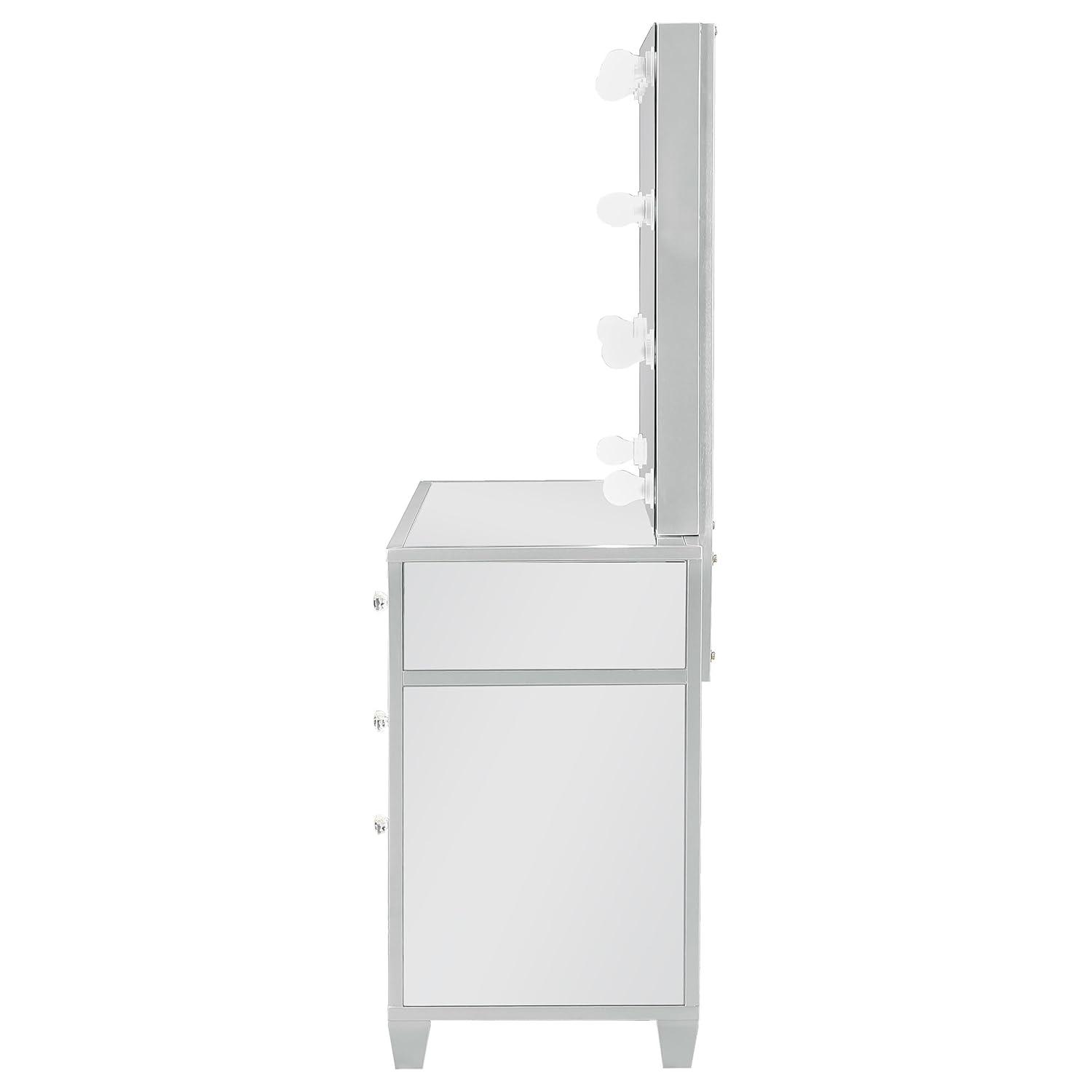 Coaster Allora 9-drawer Mirrored Storage Vanity Set with Hollywood Lighting Metallic