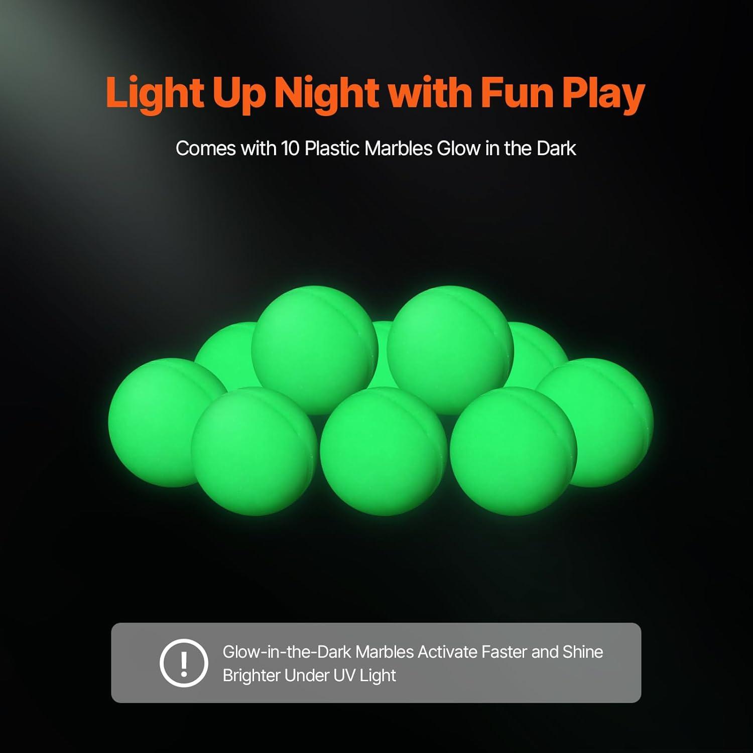 VEVOR Marble Run Set, 110 Piece Marble Maze Building Block Brain Game, with 10 Glow in the Dark Marbles + 20 Glass Marbles