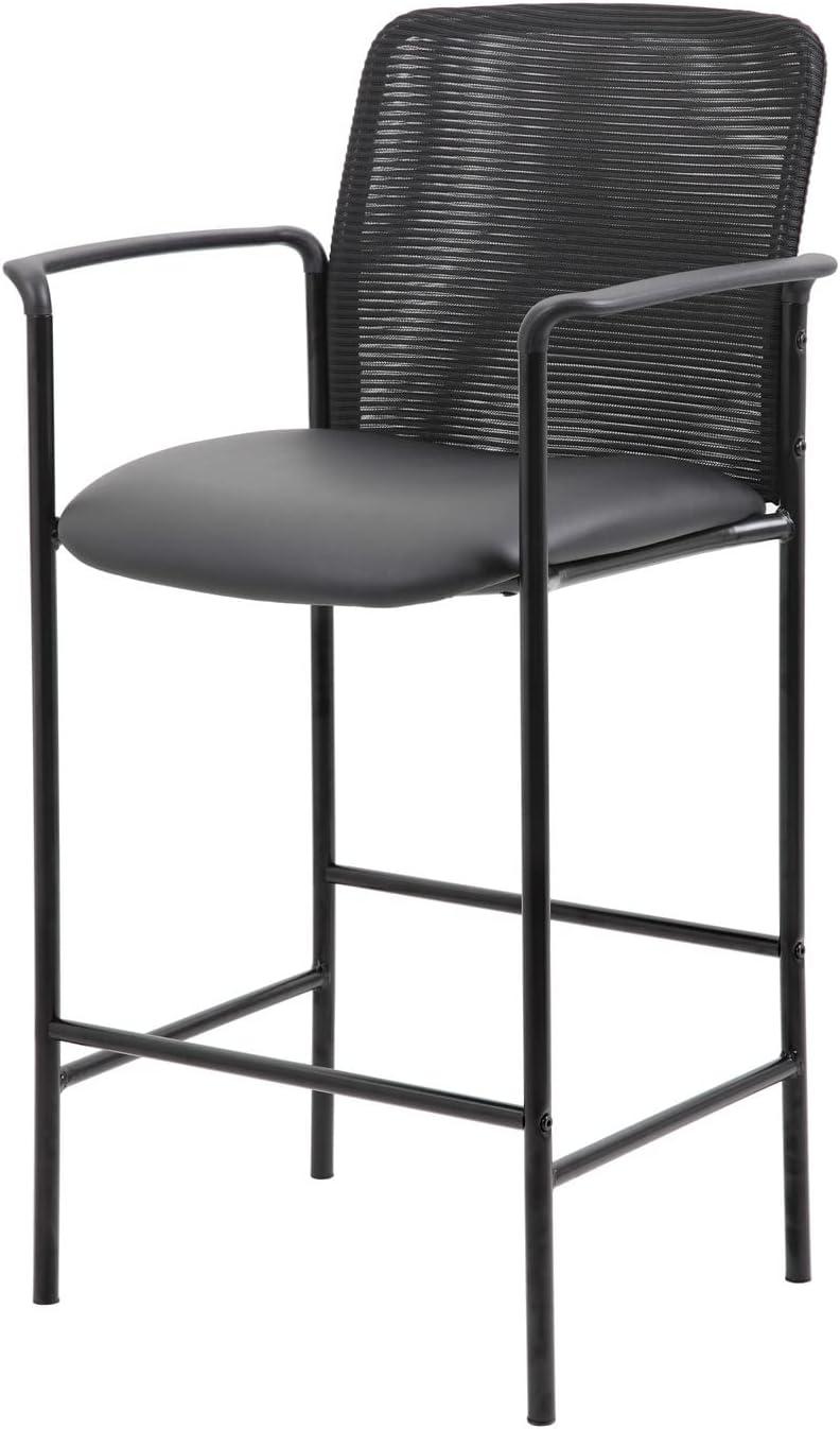 Boss Office Counter Height Mesh-Back Counter Stool with Arms