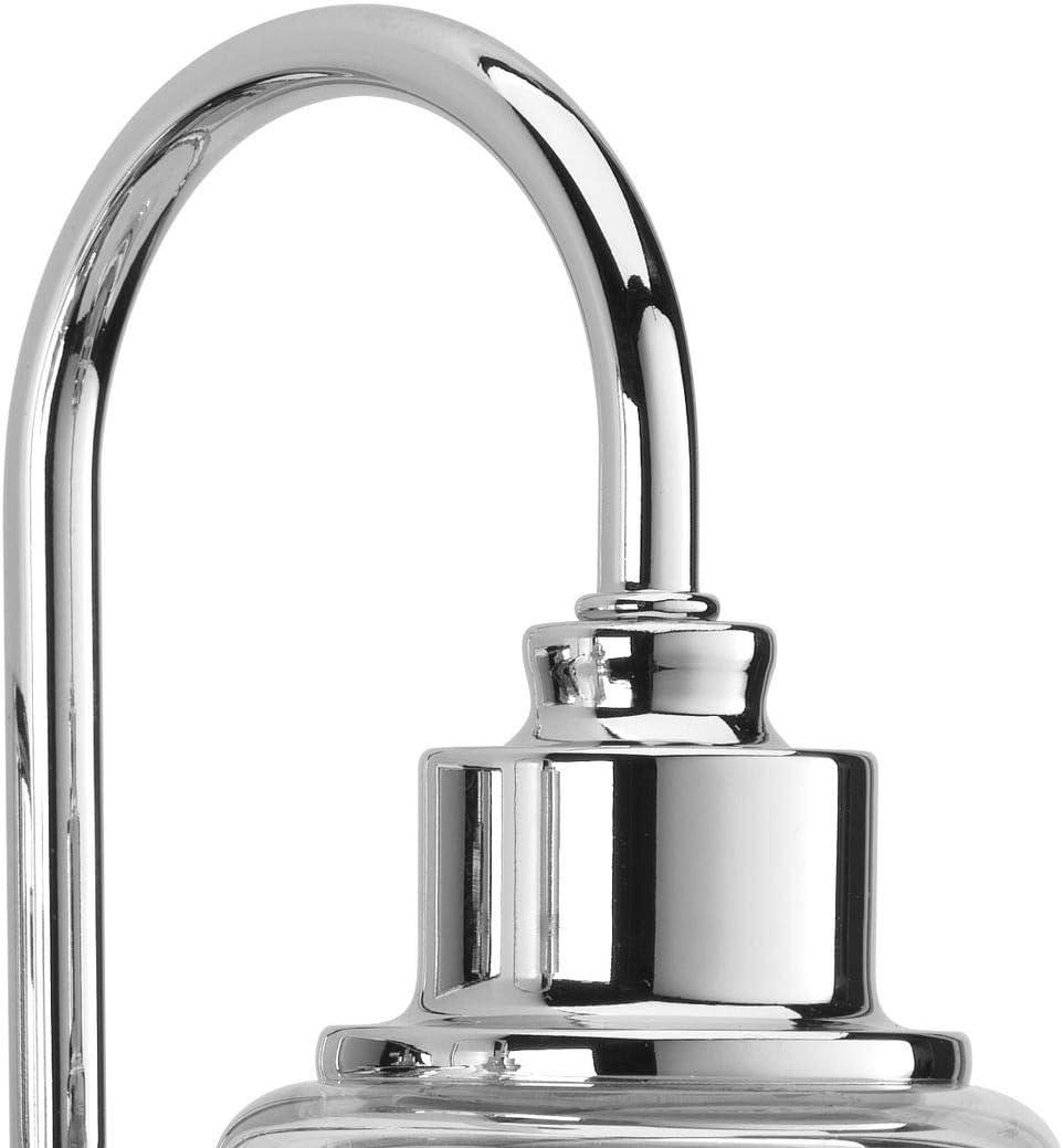 Progress Lighting Litchfield 1-Light Bath Vanity, Polished Chrome, Clear Glass Shade