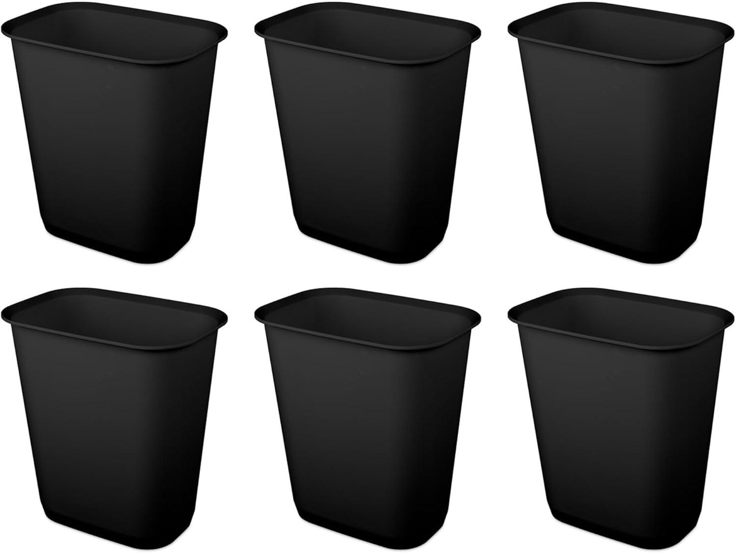 Sterilite Sterilite Rectangular Wastebasket Open Top Trash Bin, 6 Pack (Set of 6)
