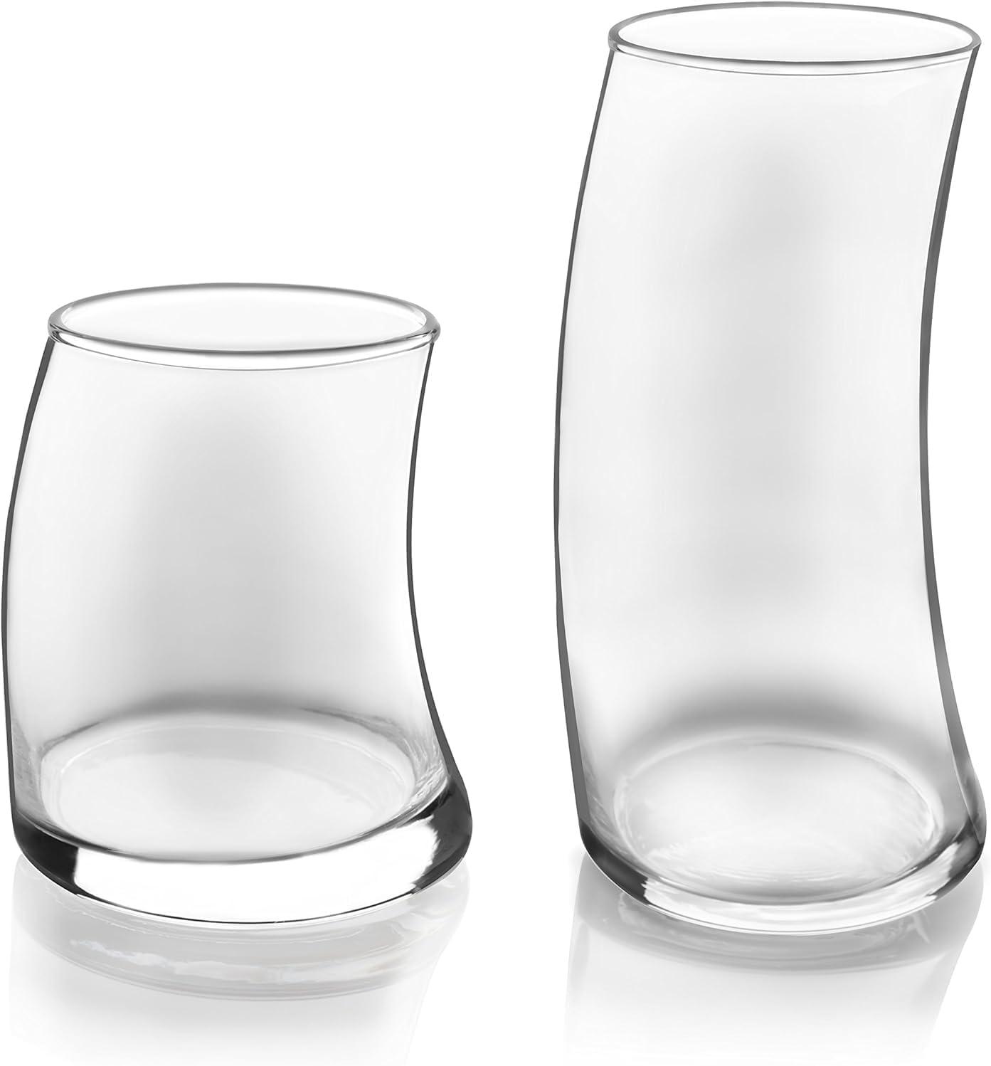 Libbey Swerve 16 Piece Tumbler and Rocks Glass Set